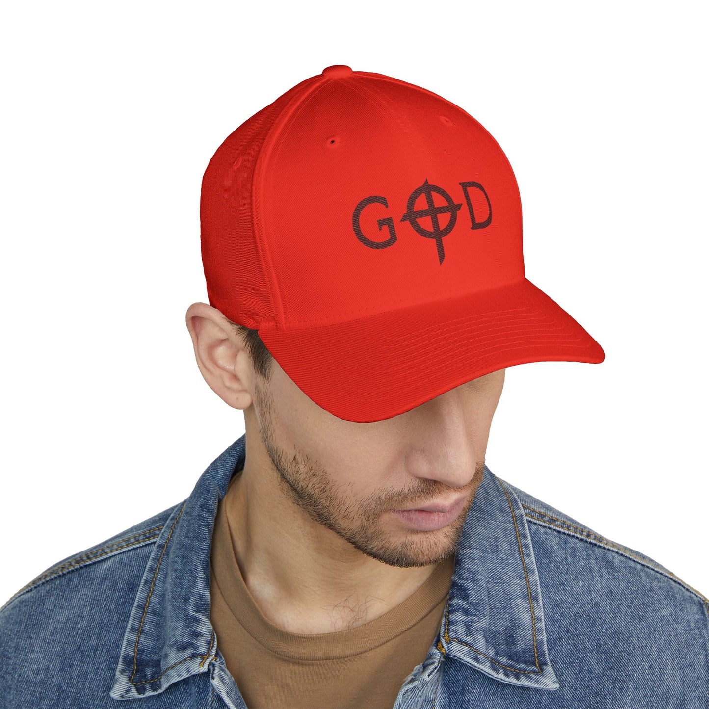 Embroidered Closed-Back Cap with 'GOD' Design, Stylish Hat, Perfect Gift, Daily Wear, Unique Accessory, Faith-Inspired Fashion