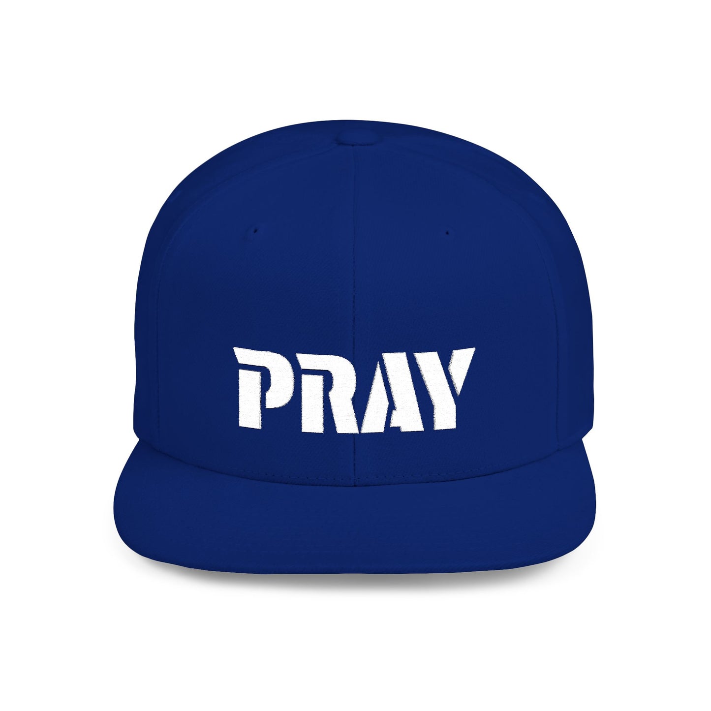 Inspirational Flat Bill Snapback Hat, Pray Adjustable Cap, Motivational Headwear, Faith-Based Gift, Casual Style Accessory