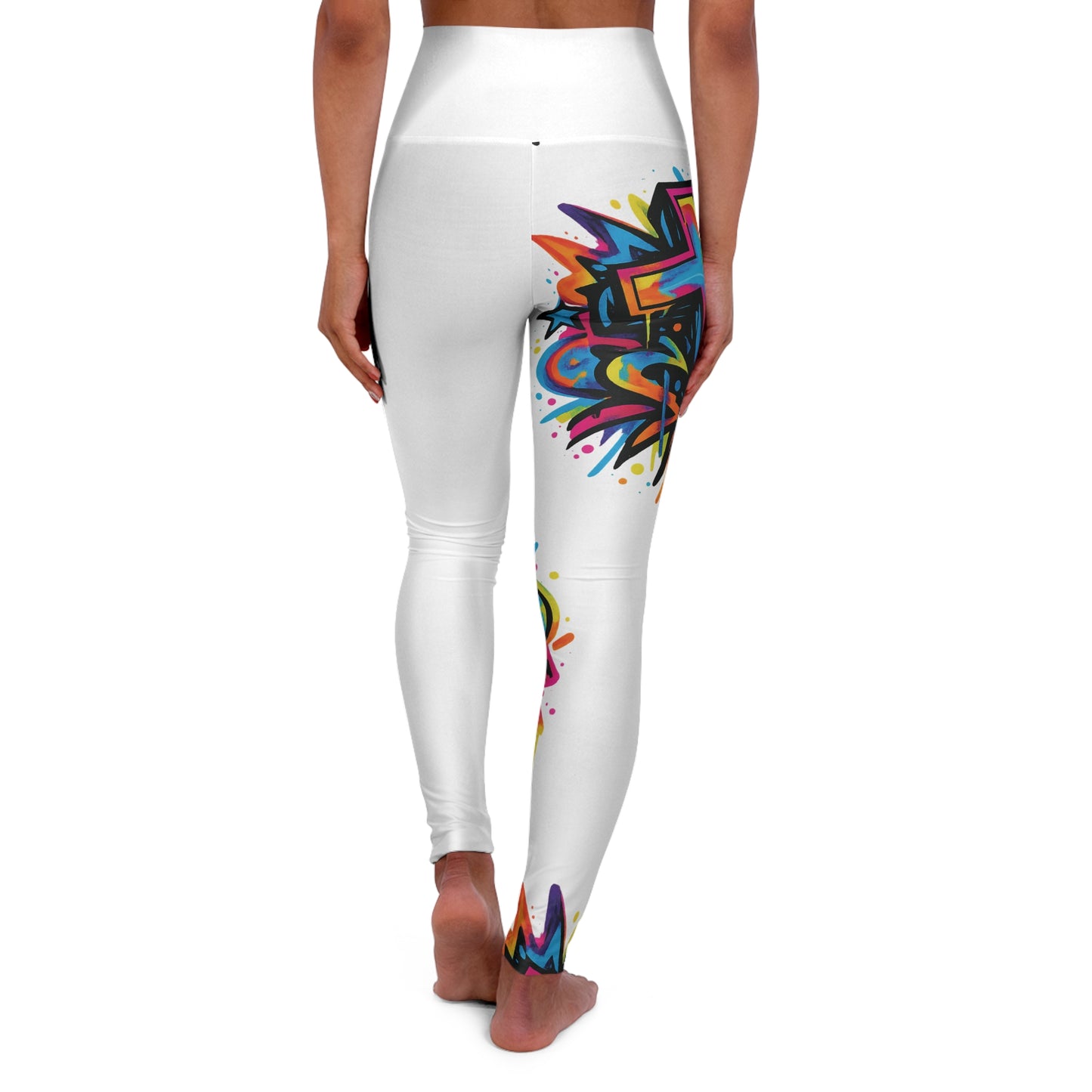 Graffiti Cross High Waisted Yoga Leggings (AOP)
