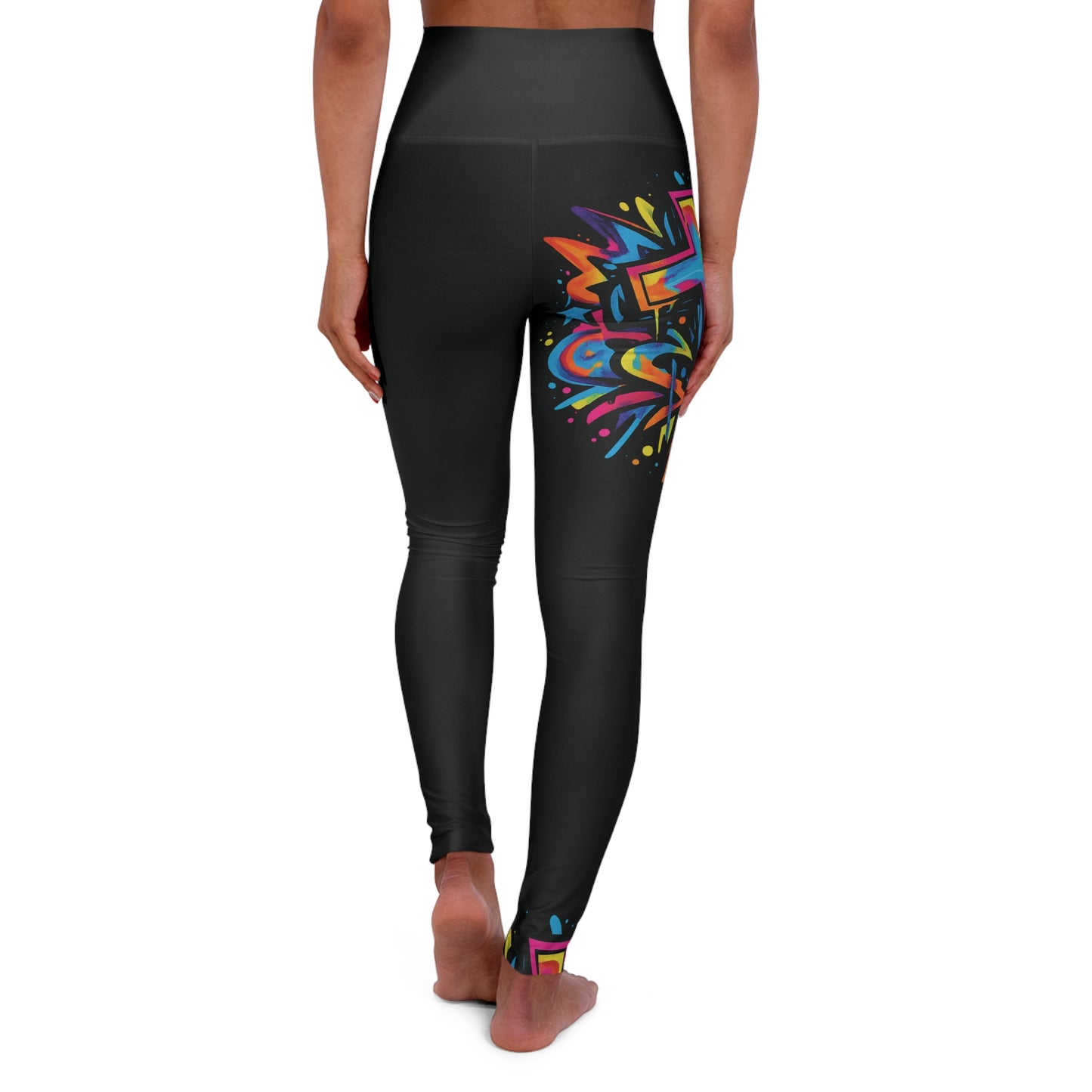 Graffiti Cross High Waisted Yoga Leggings (AOP)