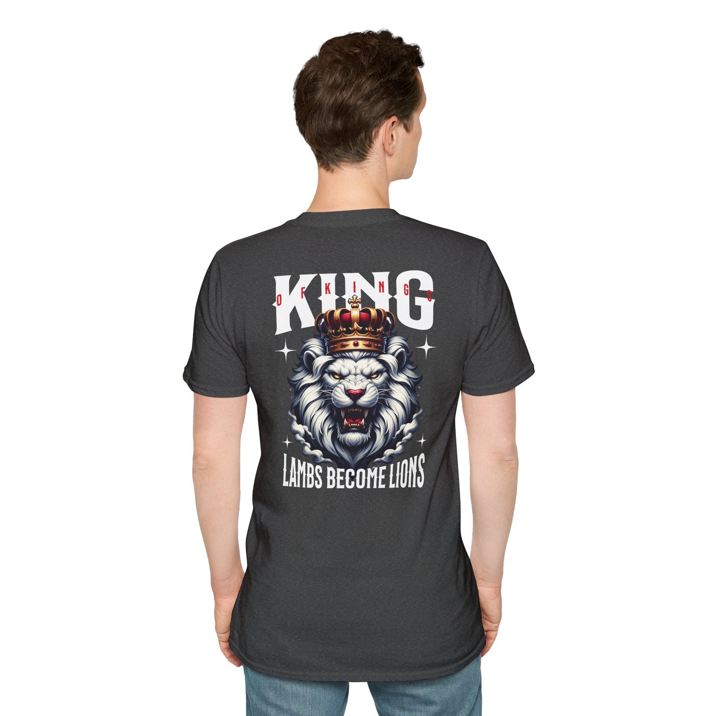 Majestic King T-Shirt | Unisex Graphic Tee for Warriors, Gifts for Dads, Birthdays, Strong Men’s Fashion, Lion Design