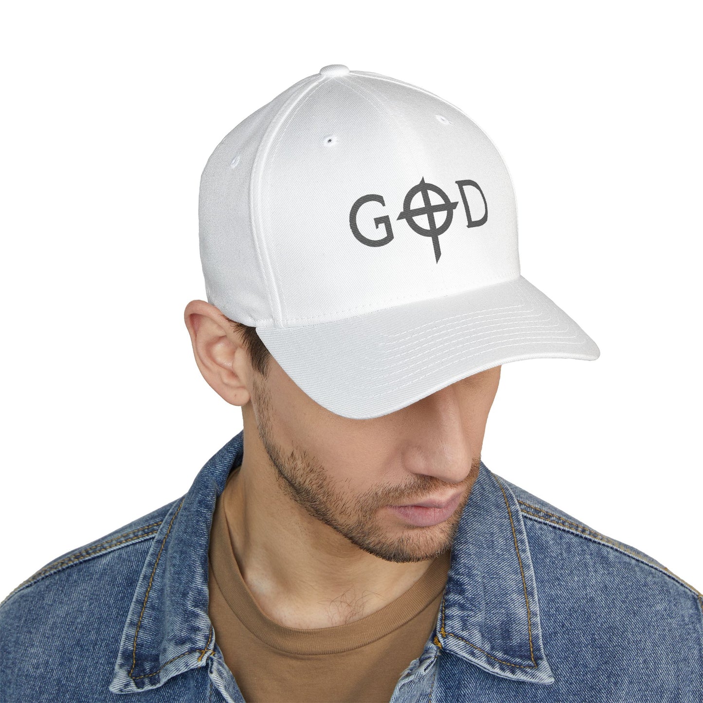 Embroidered Closed-Back Cap with 'GOD' Design, Stylish Hat, Perfect Gift, Daily Wear, Unique Accessory, Faith-Inspired Fashion