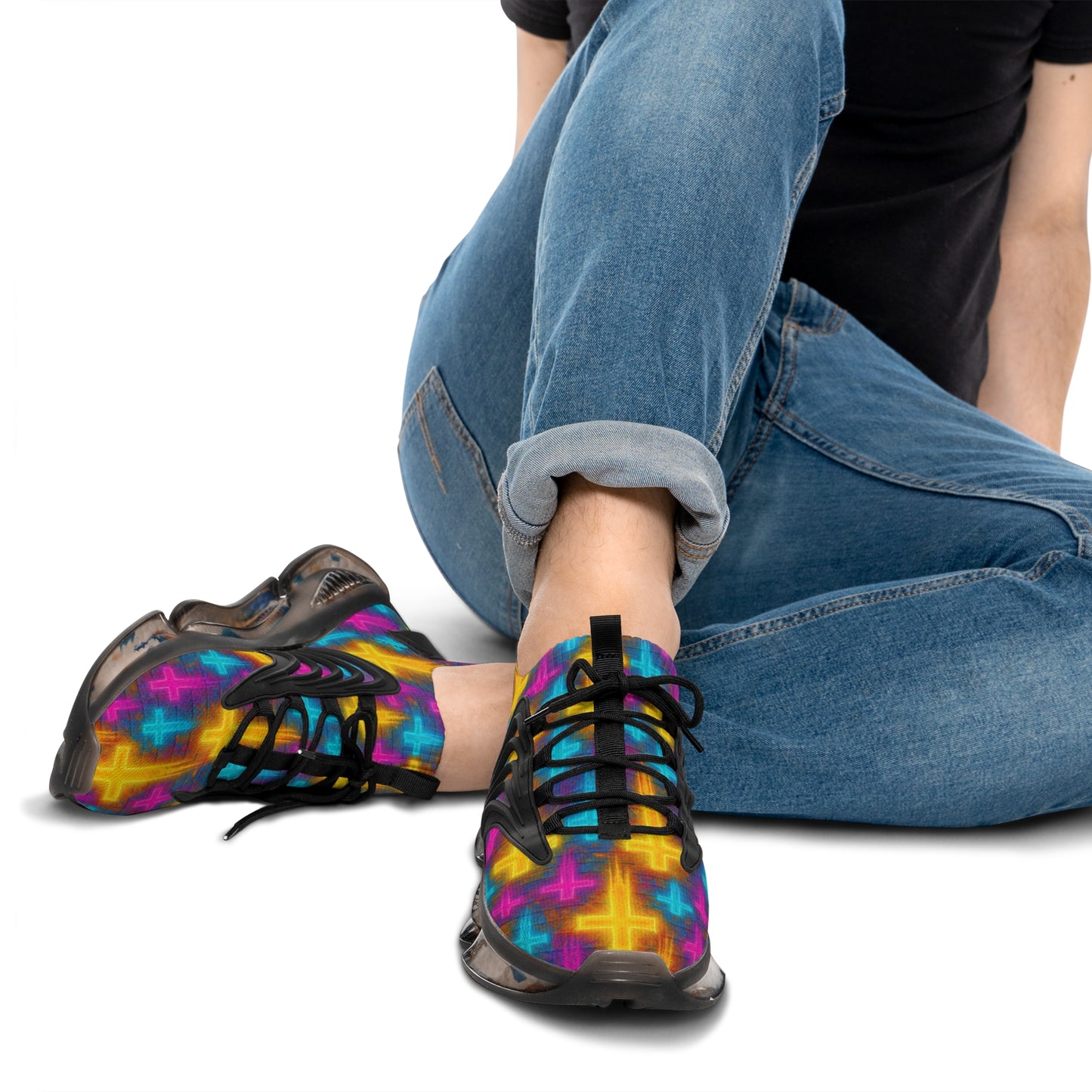 Men's Sneakers Neon Urban Graffiti Cross