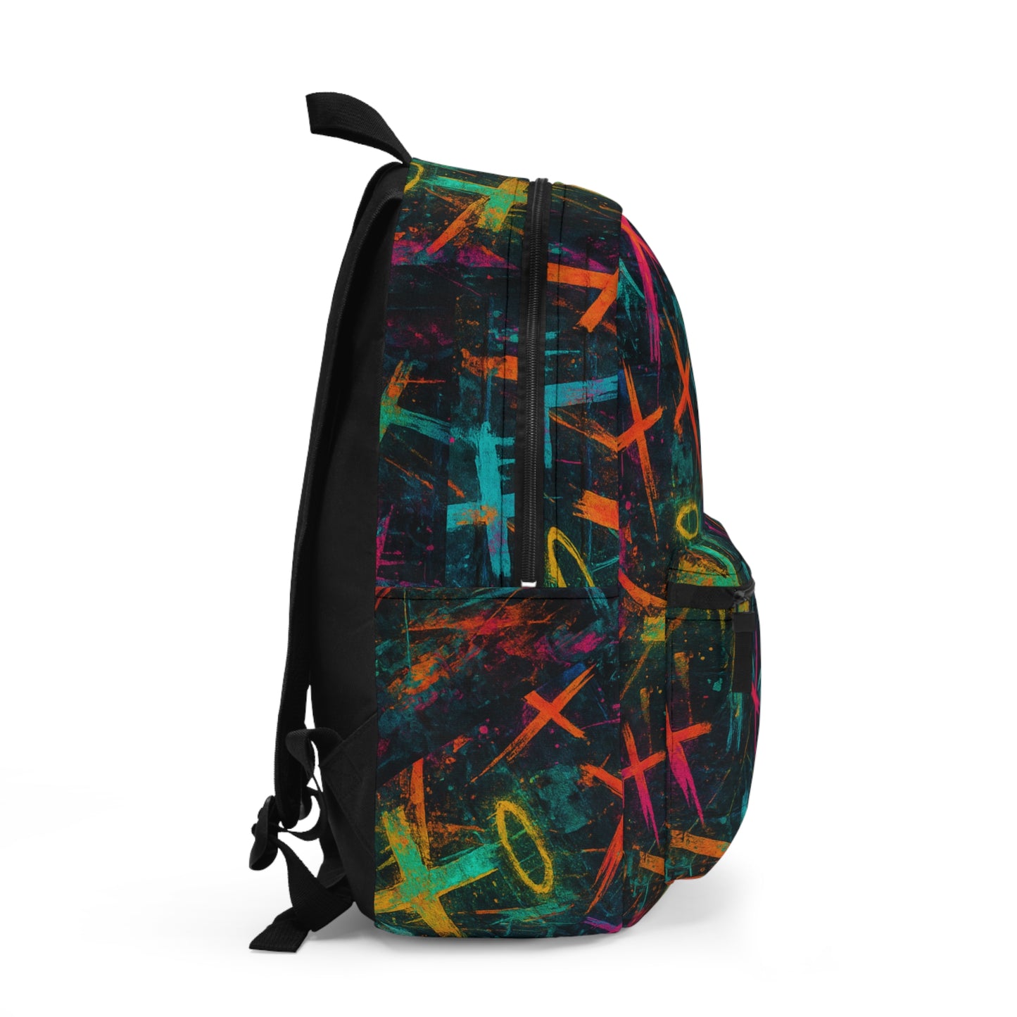Colorful Graphic Backpack with Cross Design | Trendy School Bag, Unique Gift, Stylish Travel Accessory, Festival Backpack, Art-Inspired Bag