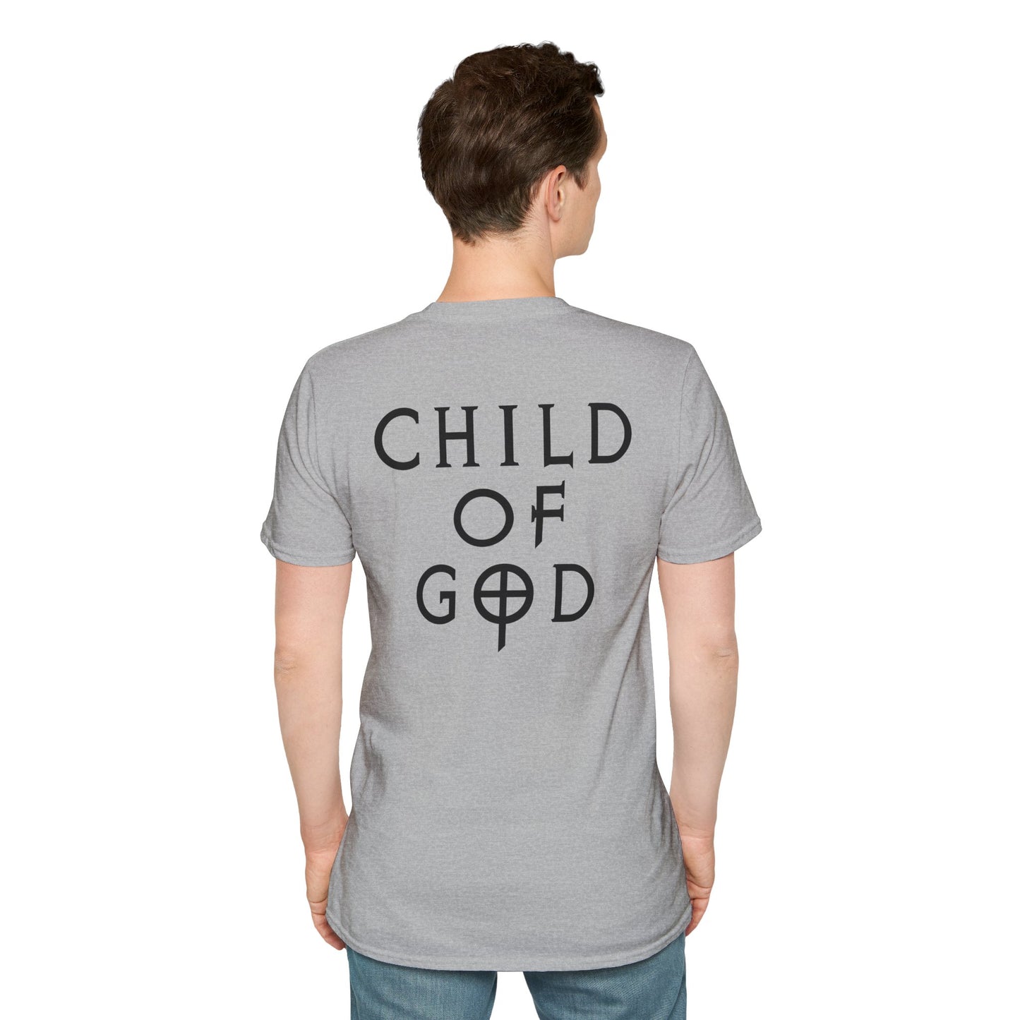 Unisex Softstyle T-Shirt - "Child of God" Graphic Tee, Casual Wear, Christian Apparel, Gift for Believers, Faith-Based Fashion