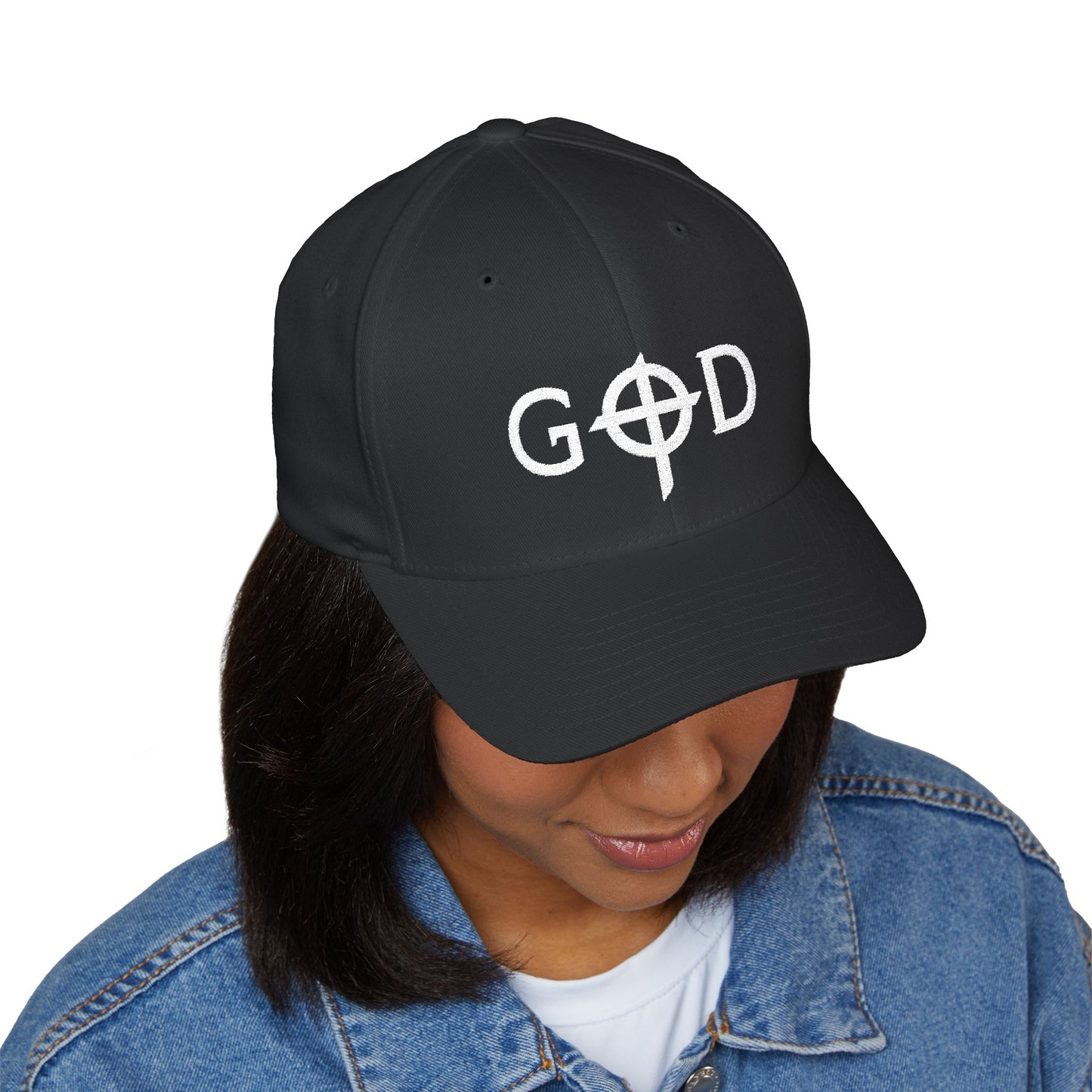 Embroidered Closed-Back Cap with 'GOD' Design, Stylish Hat, Perfect Gift, Daily Wear, Unique Accessory, Faith-Inspired Fashion