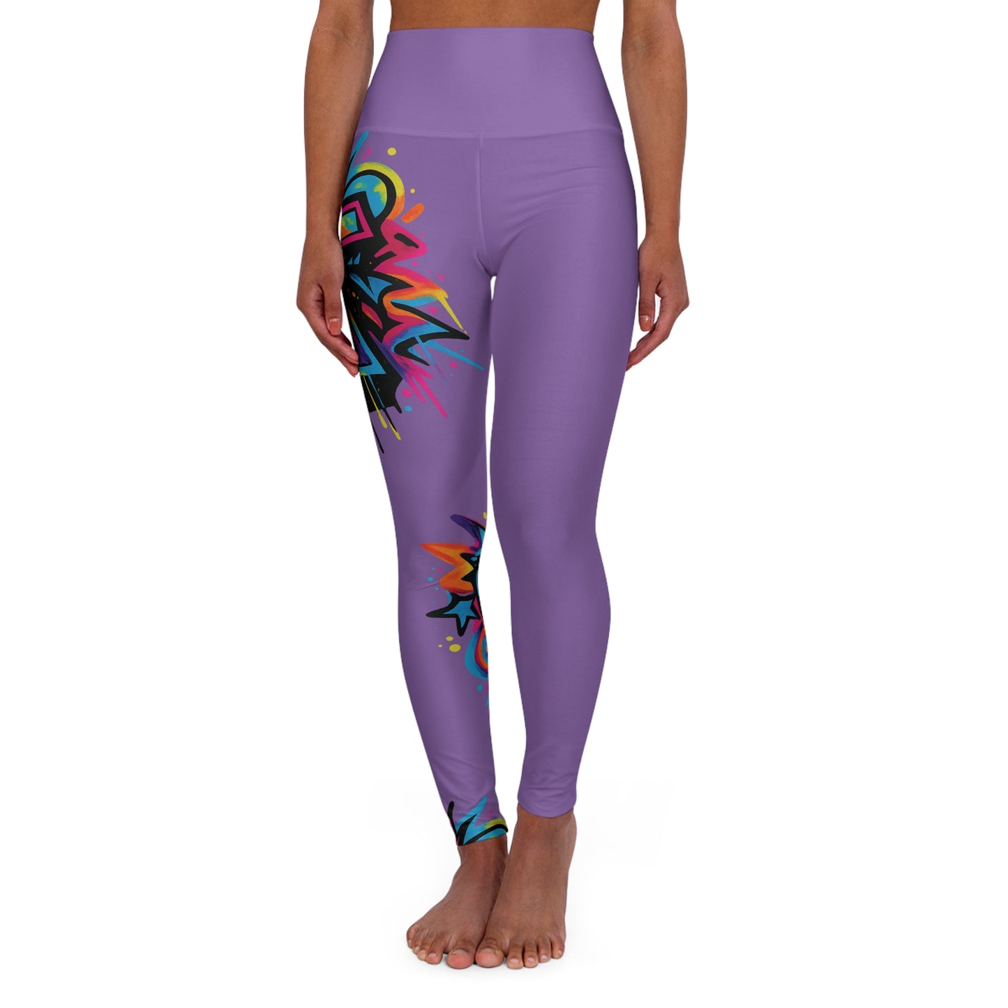 Graffiti Cross High Waisted Yoga Leggings (AOP)