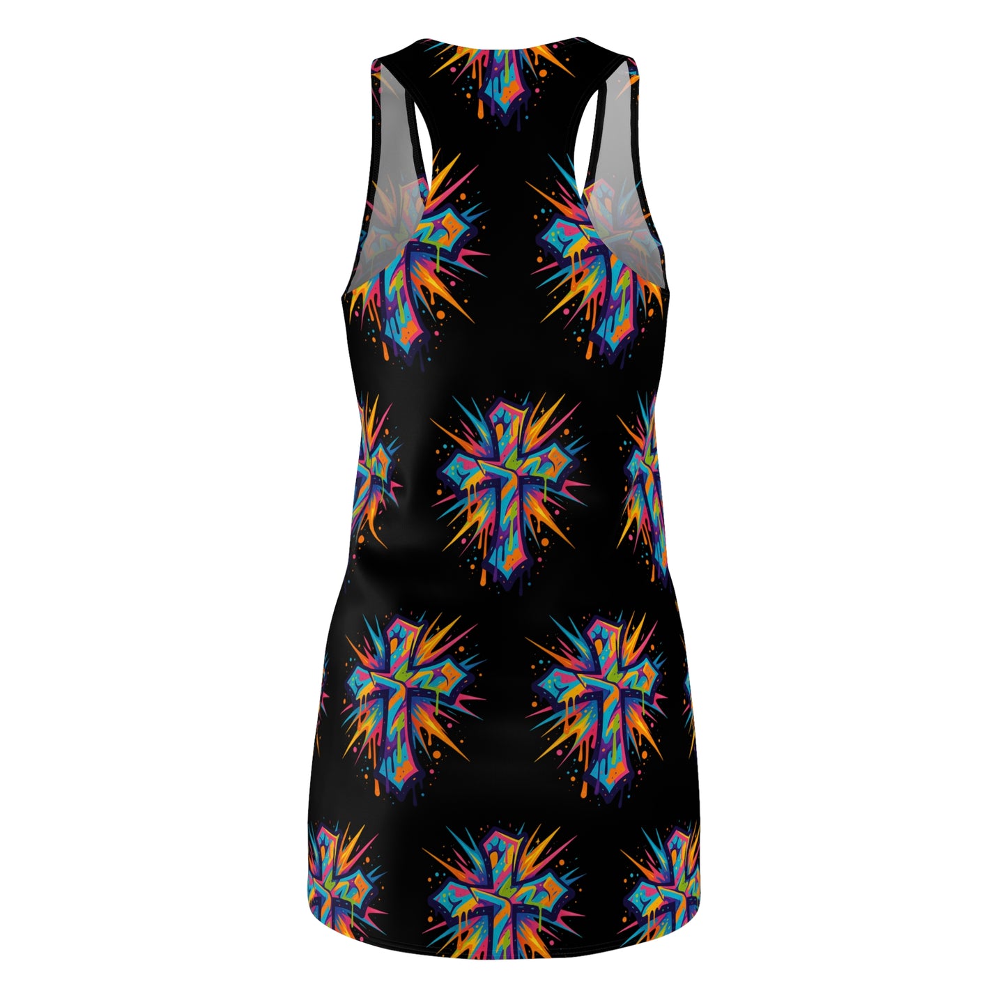 Colorful Abstract Cross Racerback Dress | Trendy Summer Fashion, Christian Wear