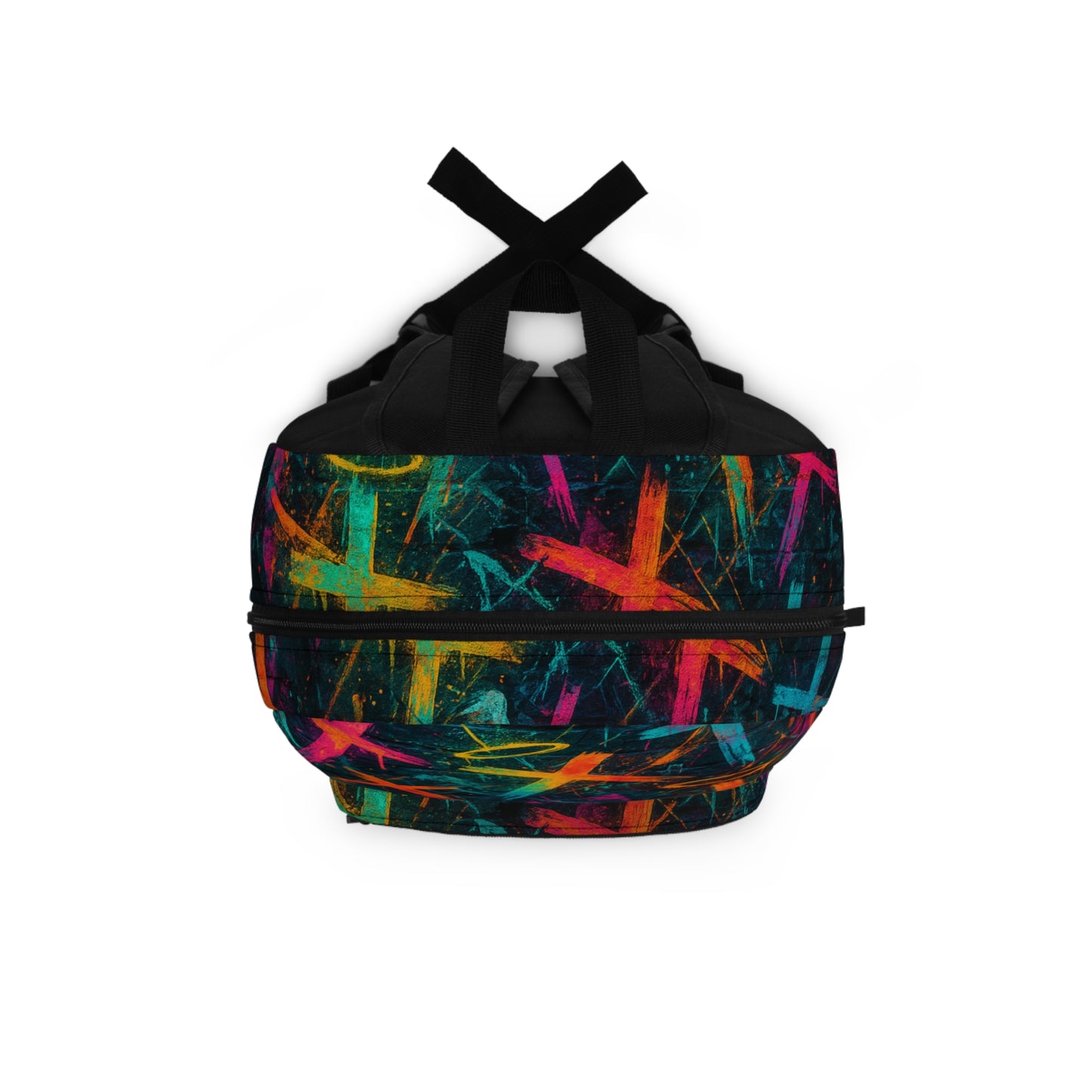 Colorful Graphic Backpack with Cross Design | Trendy School Bag, Unique Gift, Stylish Travel Accessory, Festival Backpack, Art-Inspired Bag