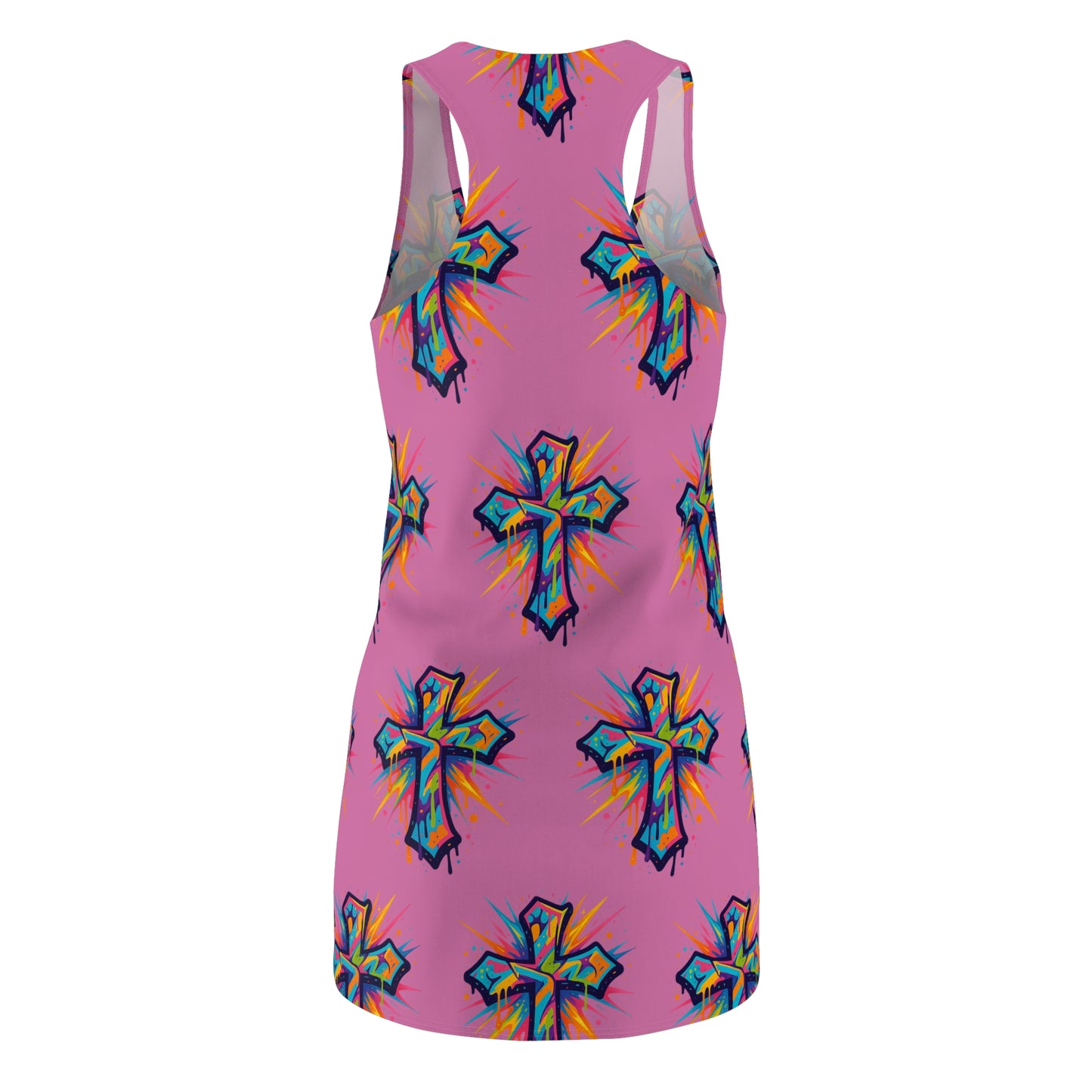 Colorful Abstract Cross Racerback Dress | Trendy Summer Fashion, Christian Wear