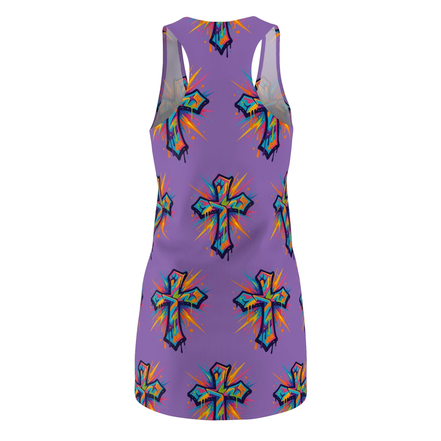 Colorful Abstract Cross Racerback Dress | Trendy Summer Fashion, Christian Wear