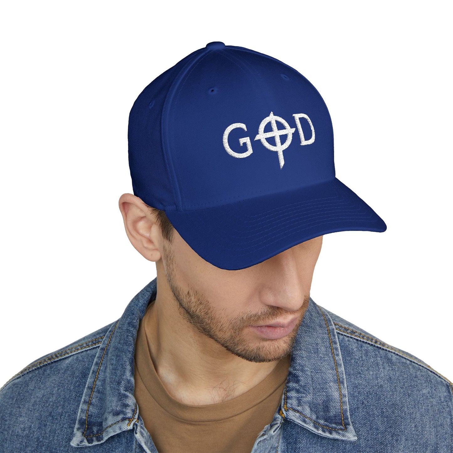 Embroidered Closed-Back Cap with 'GOD' Design, Stylish Hat, Perfect Gift, Daily Wear, Unique Accessory, Faith-Inspired Fashion