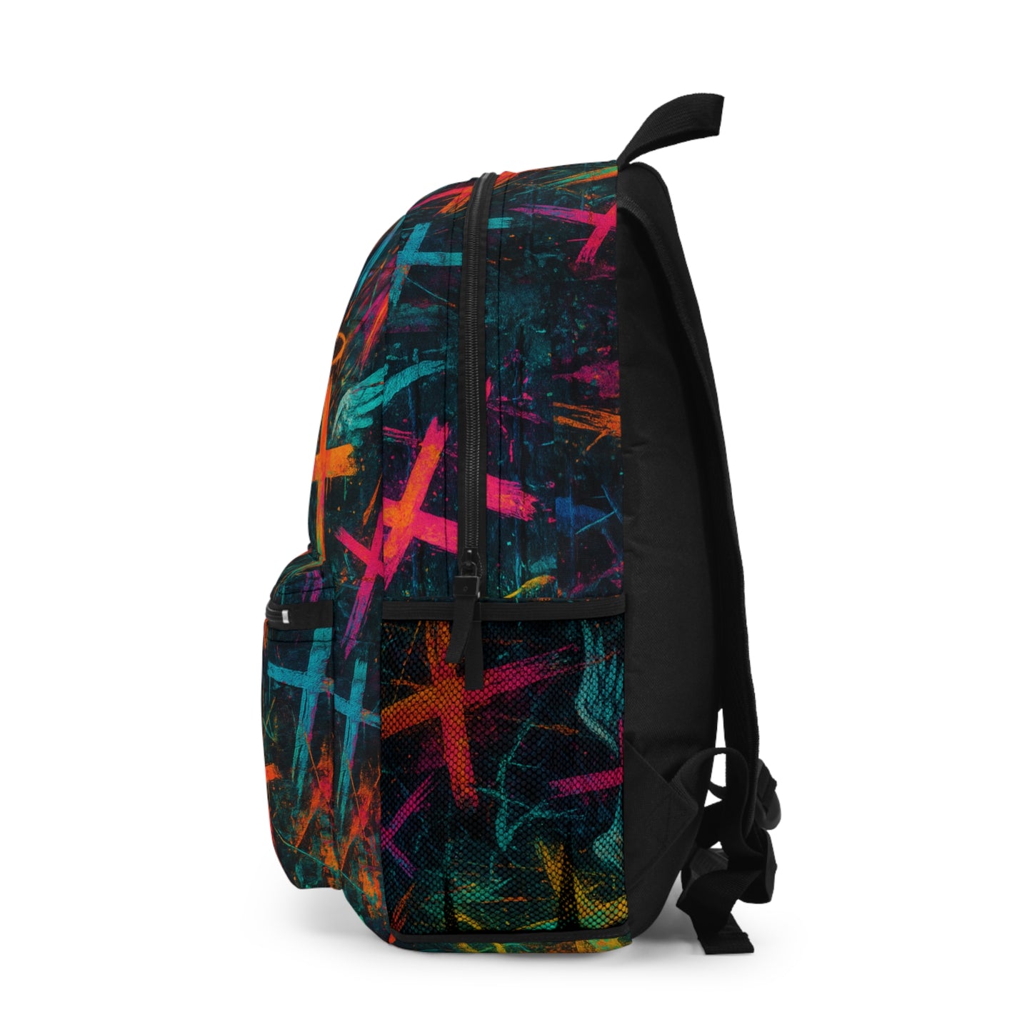 Colorful Graphic Backpack with Cross Design | Trendy School Bag, Unique Gift, Stylish Travel Accessory, Festival Backpack, Art-Inspired Bag