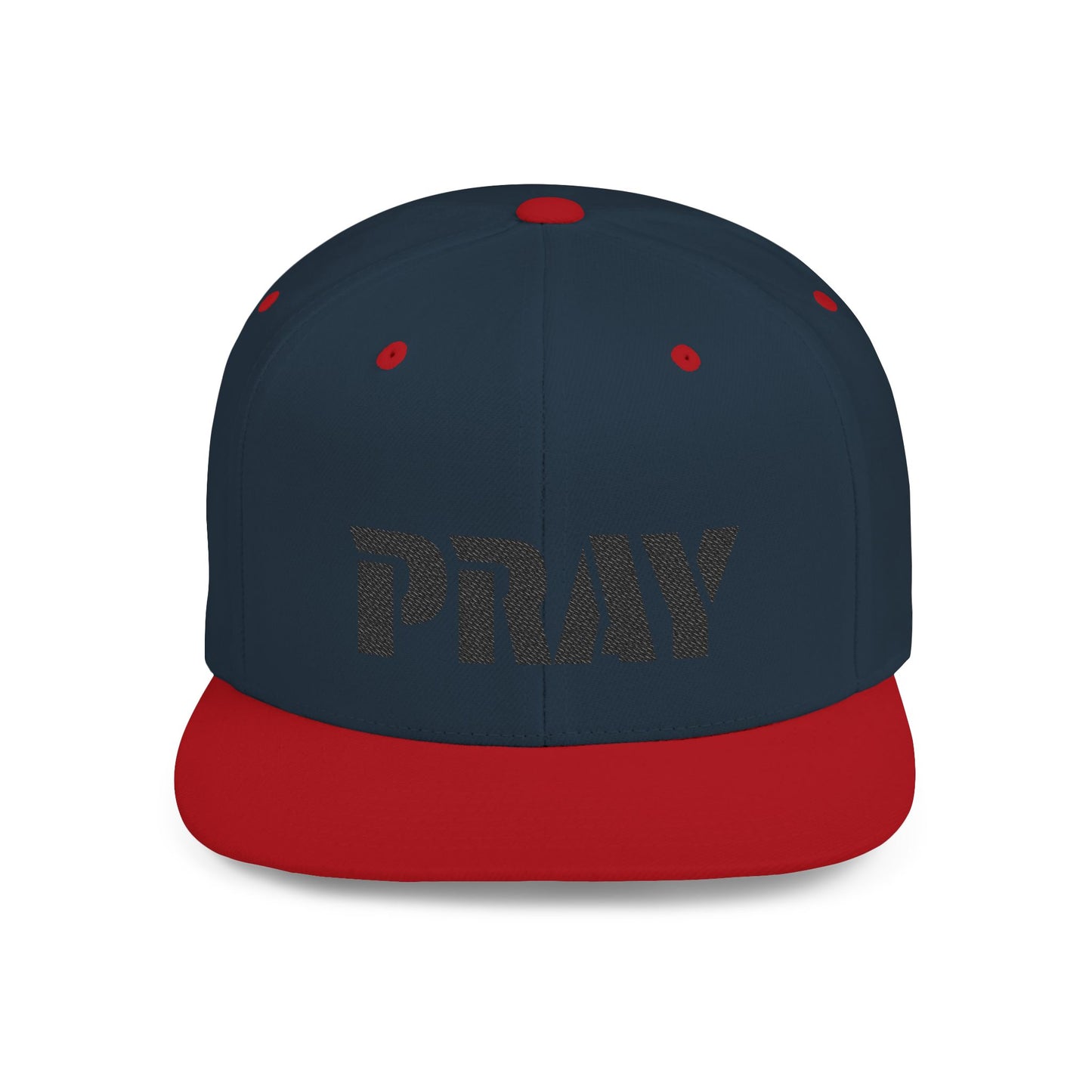 Inspirational Flat Bill Snapback Hat, Pray Adjustable Cap, Motivational Headwear, Faith-Based Gift, Casual Style Accessory