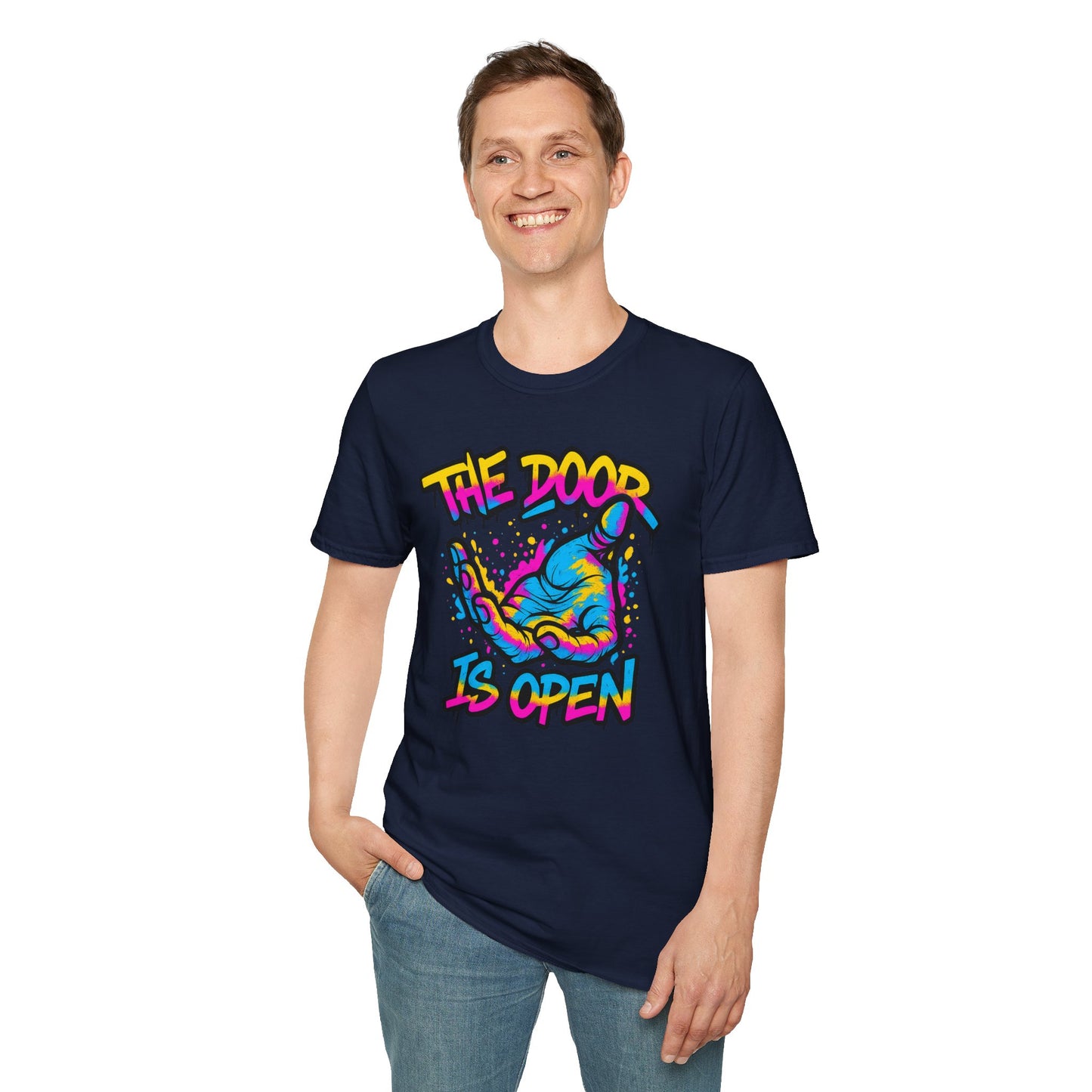 Christian Unisex T-Shirt - Jesus Reaching Design, The door Is Open