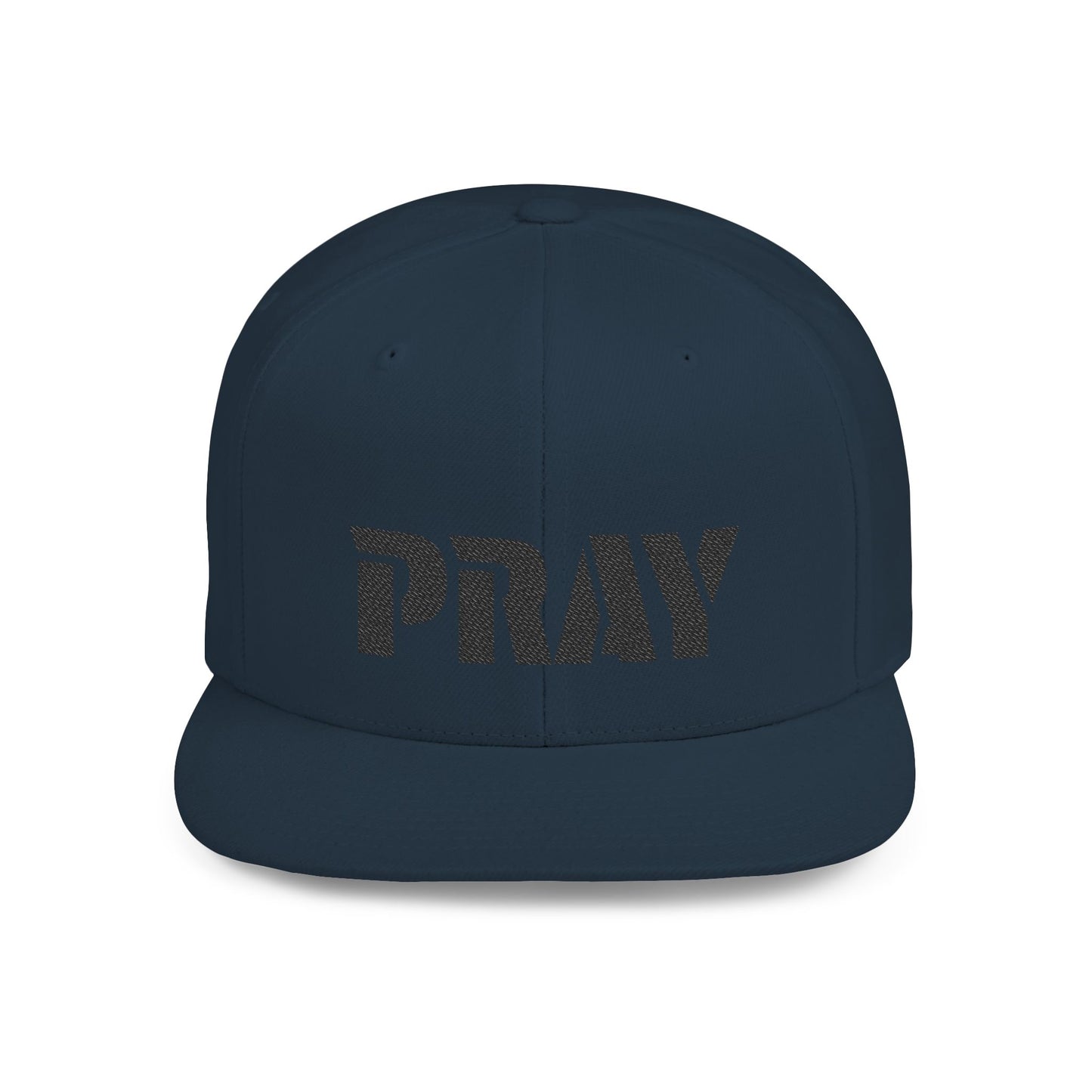 Inspirational Flat Bill Snapback Hat, Pray Adjustable Cap, Motivational Headwear, Faith-Based Gift, Casual Style Accessory