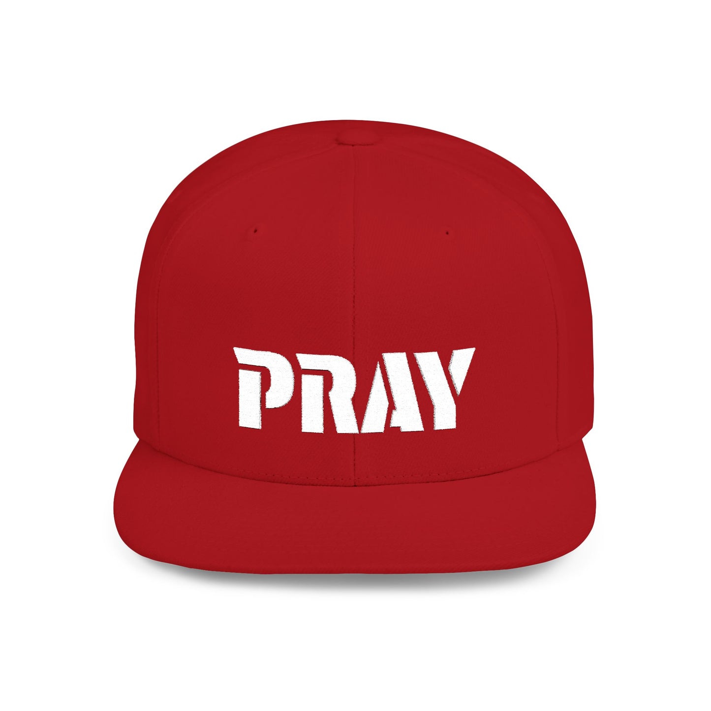 Inspirational Flat Bill Snapback Hat, Pray Adjustable Cap, Motivational Headwear, Faith-Based Gift, Casual Style Accessory