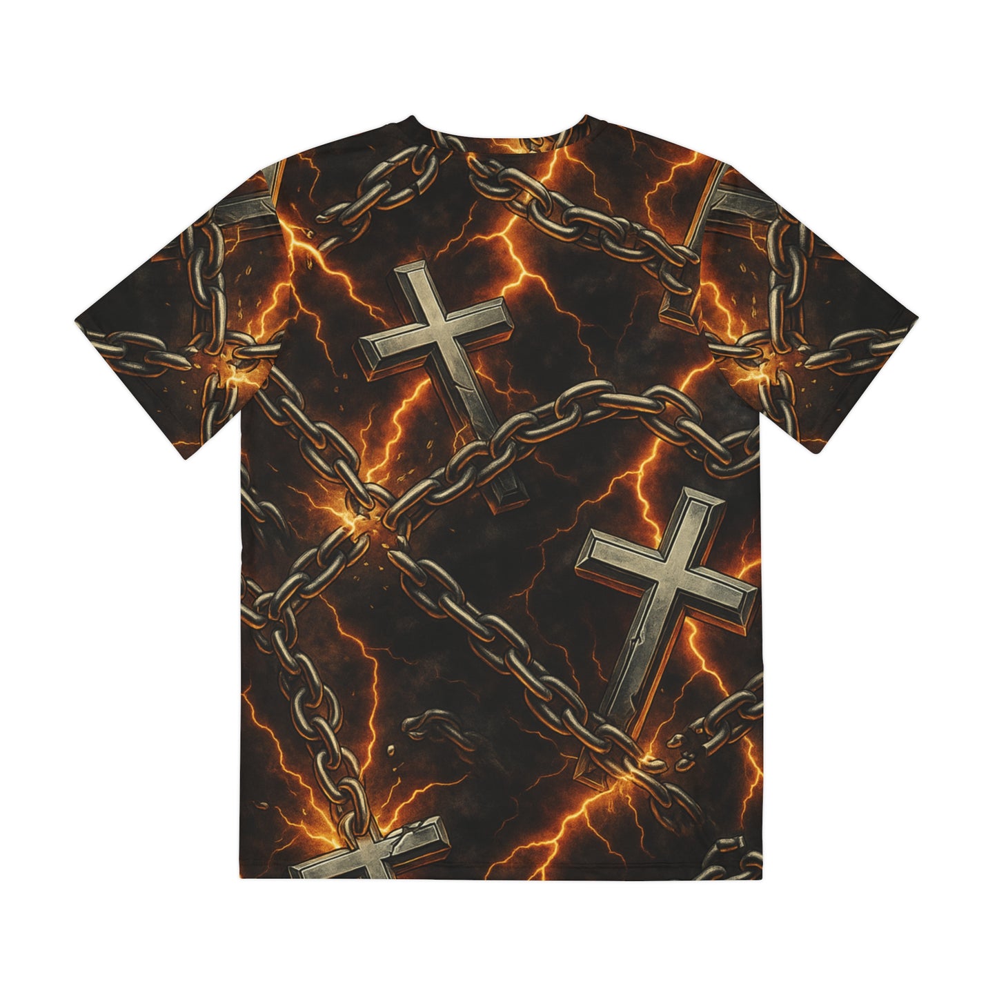 Men's Graphic Tee- Chain Breaker Cross Design, Alternative Fashion, Unisex Style, Perfect for Festivals, Gifts, and Casual Wear