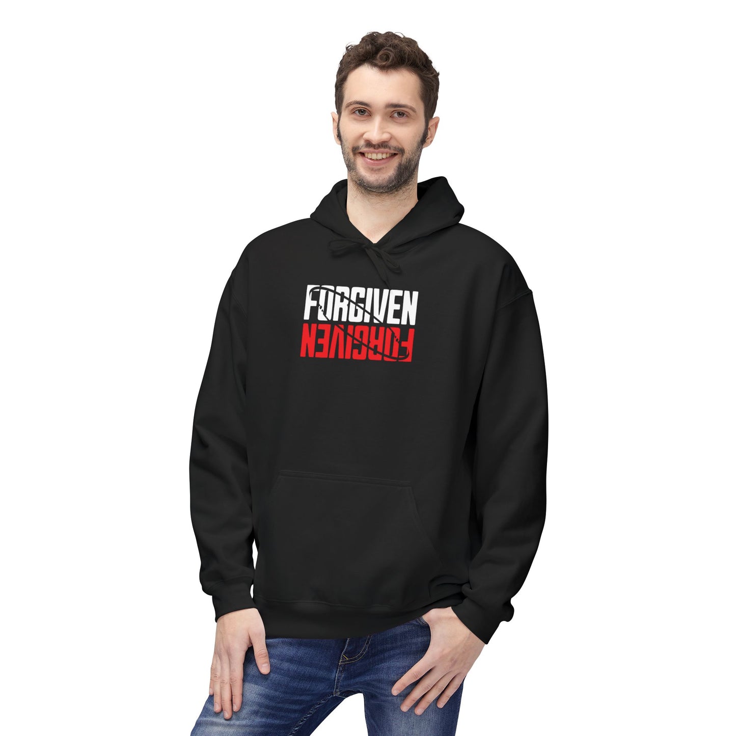 Forgiven Fleece Hoodie: Faith-Inspired, Spiritual Apparel for Warmth, Biblical Inspiration, Religious Gifts, Unisex Hoodie