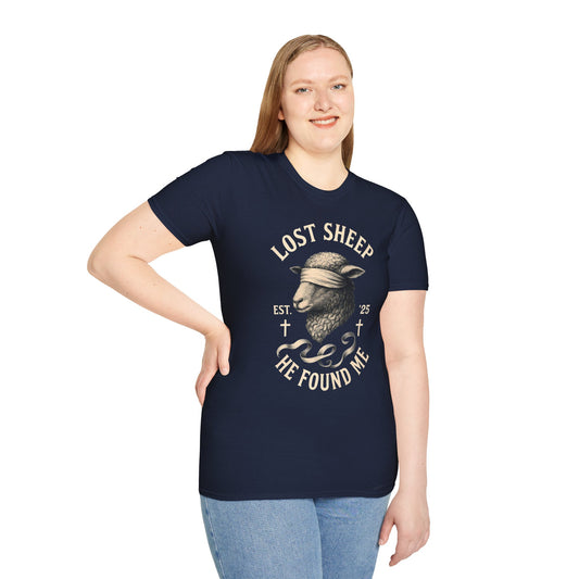 Unisex Softstyle T-Shirt, Religious Tee, Christian Apparel, Lost Sheep Collection, Faith-Based Gift, Christian Wear