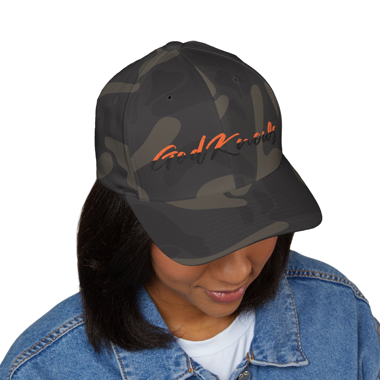 God Knows Embroidered Cap — Flexfit