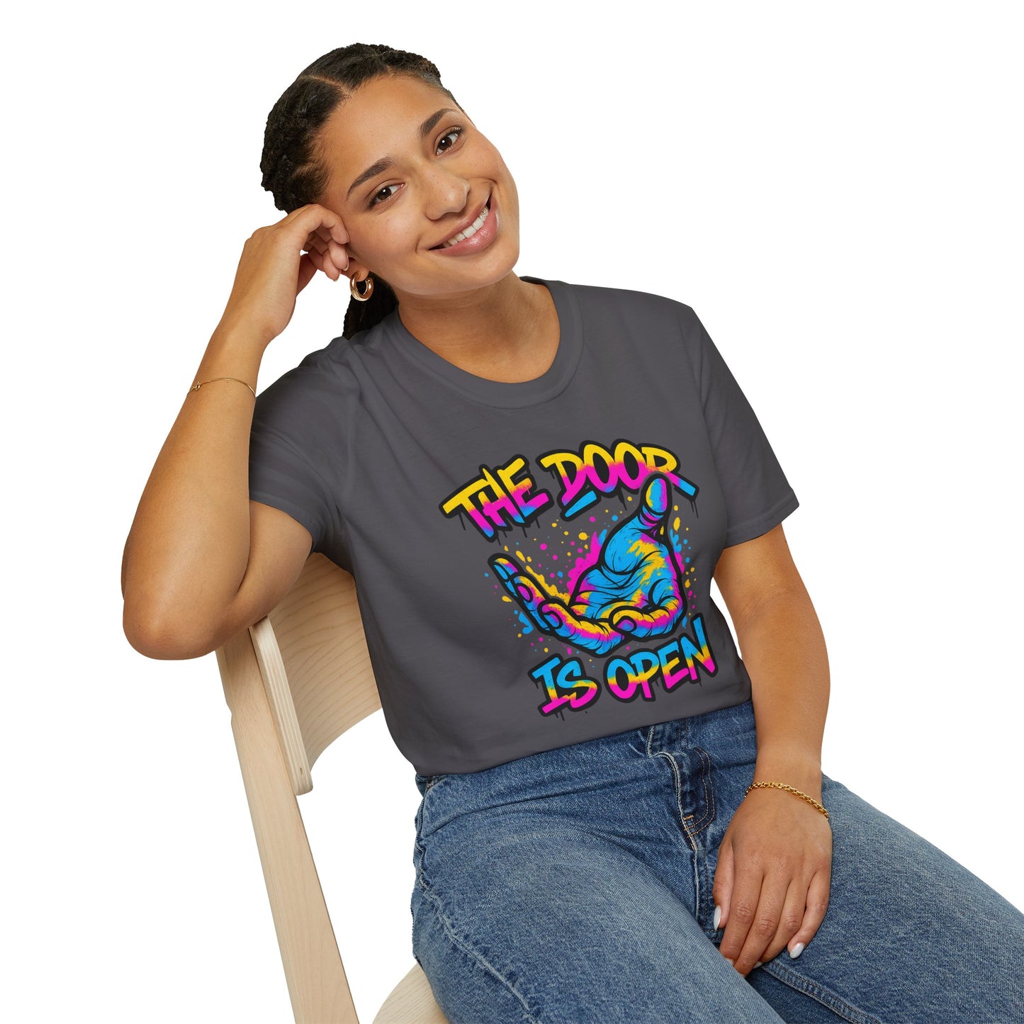 Christian Unisex T-Shirt - Jesus Reaching Design, The door Is Open