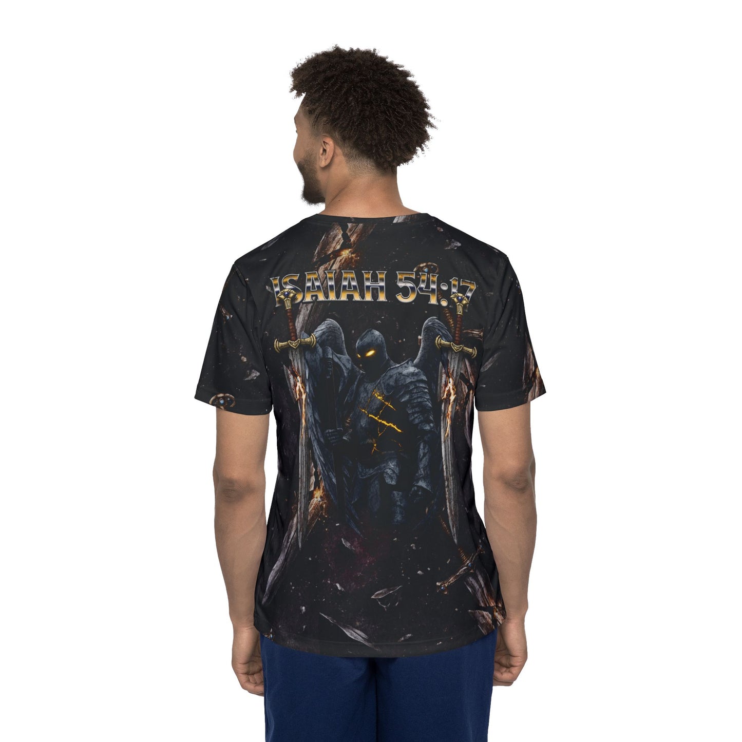 Isaiah 54:17 No Weapon-Polyester Tee (AOP)