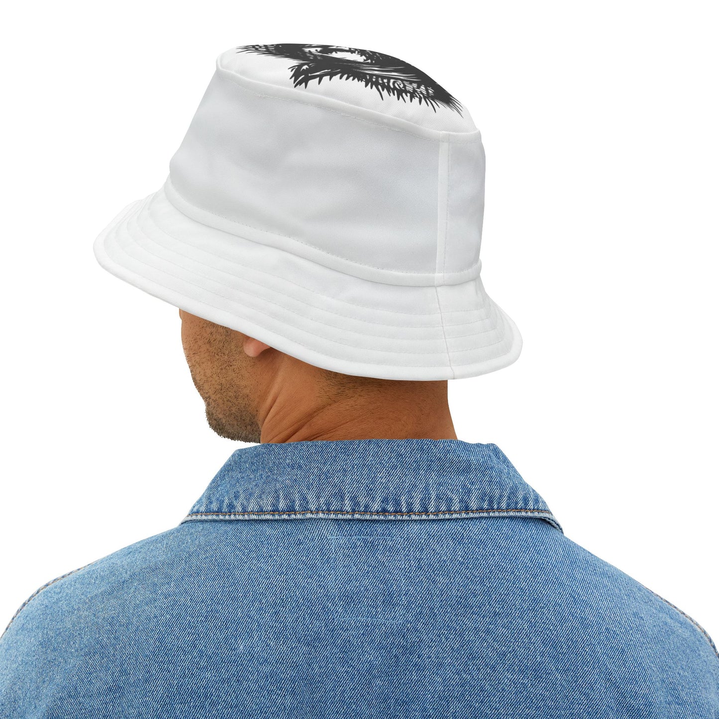 White Lost Sheep Grunge Bucket Hat, Trendy Summer Accessory, Unisex Streetwear, Perfect for Festivals, Beach Days, Gift for Artists and Christians
