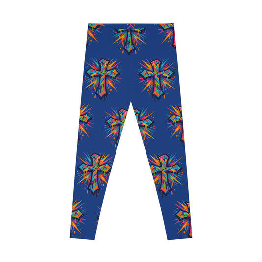 Vibrant Cross Stretchy Leggings, Colorful Yoga Pants, Eye-catching Workout Gear, Festival Fashion, Unique Athleisure Bottoms, Gift for Her