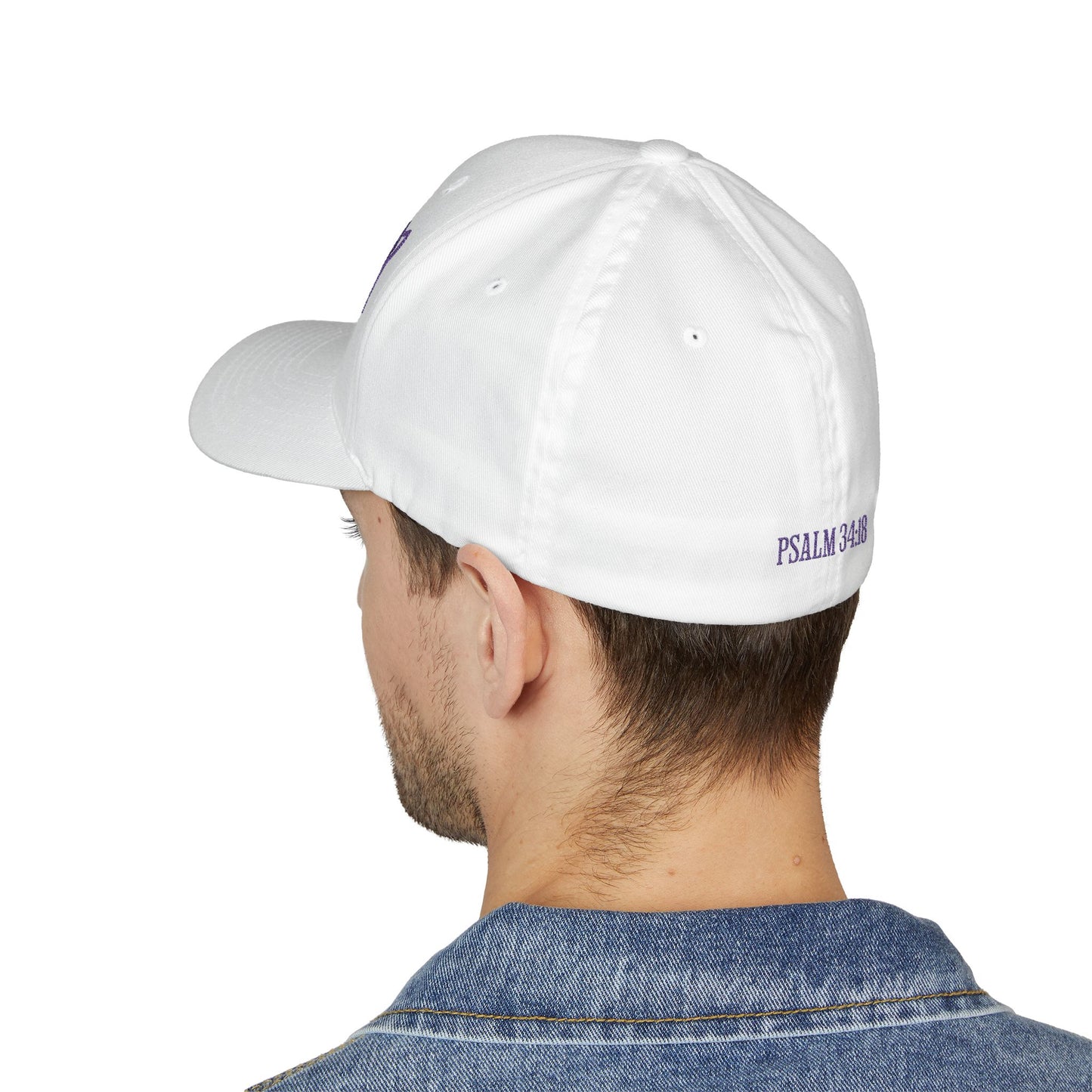 Embroidered 'Broken?' Cap — Psalm 34:18 Flexfit Hat (2-sided embroidery-front/back)