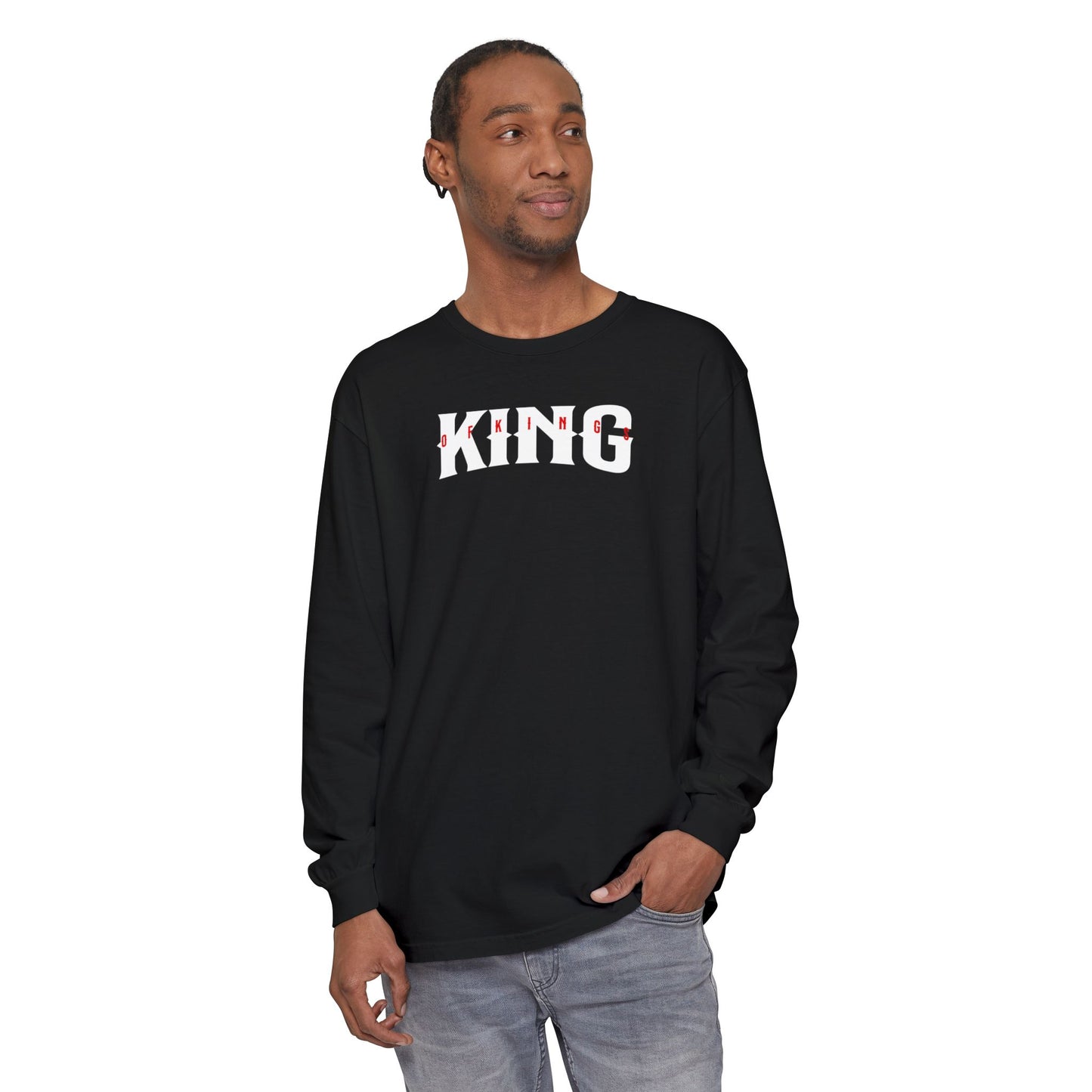 King of Kings Unisex Long Sleeve T-Shirt | Regal Apparel, Gift for Him, Casual Wear, Statement Piece, Birthday Gift