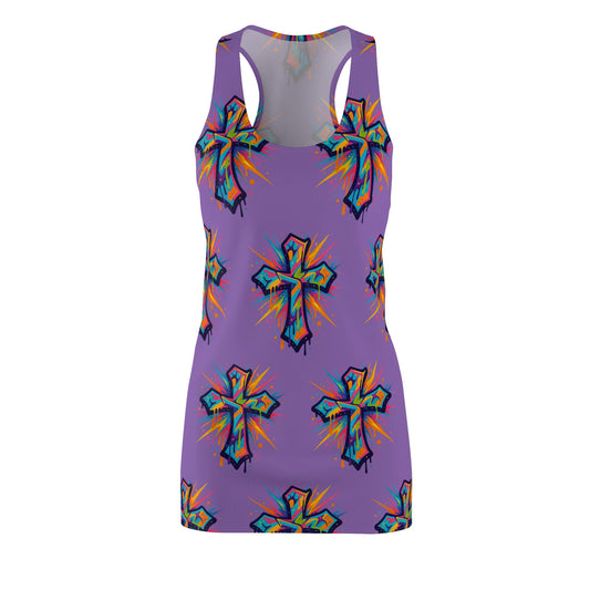 Colorful Abstract Cross Racerback Dress | Trendy Summer Fashion, Christian Wear