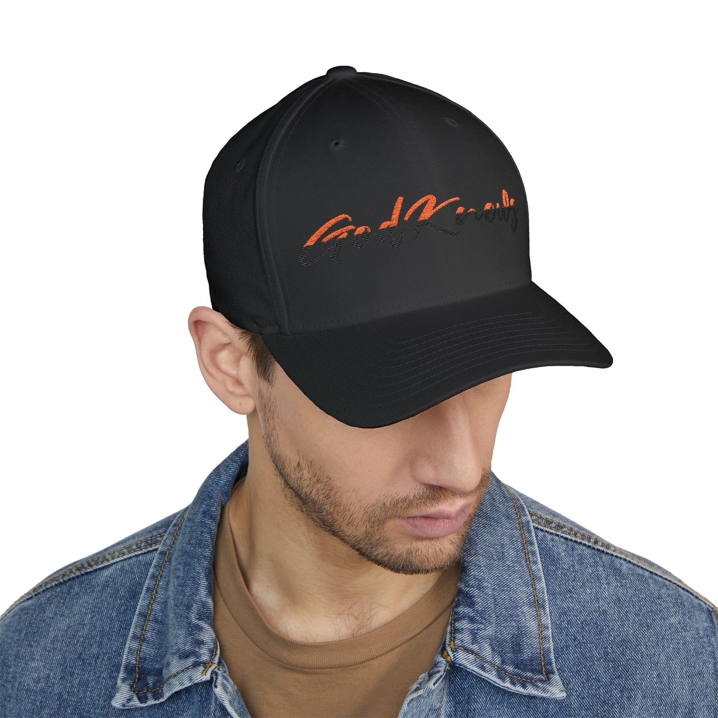 God Knows Embroidered Cap — Flexfit