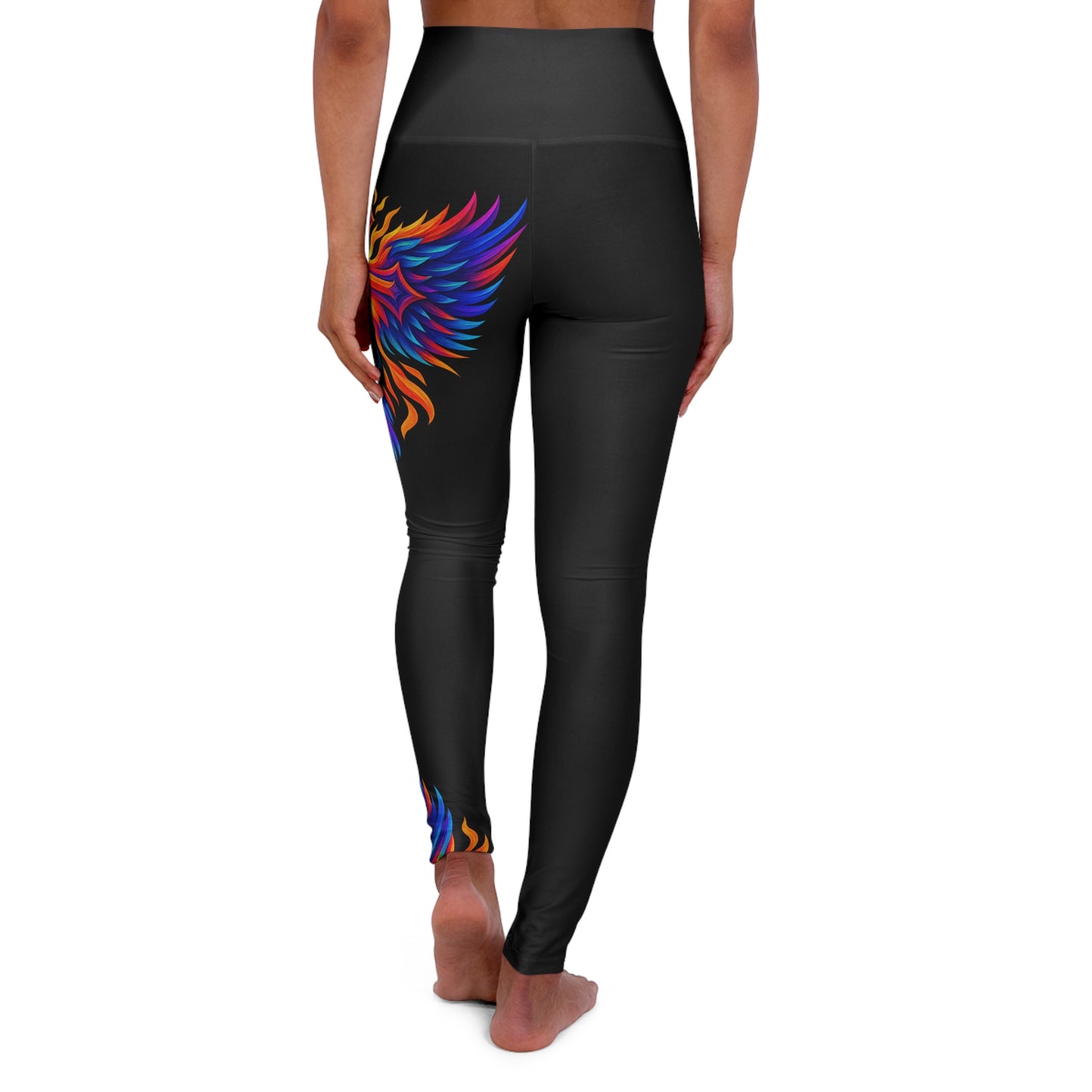 Vibrant Cross With Wings-Yoga Pants/Leggings
