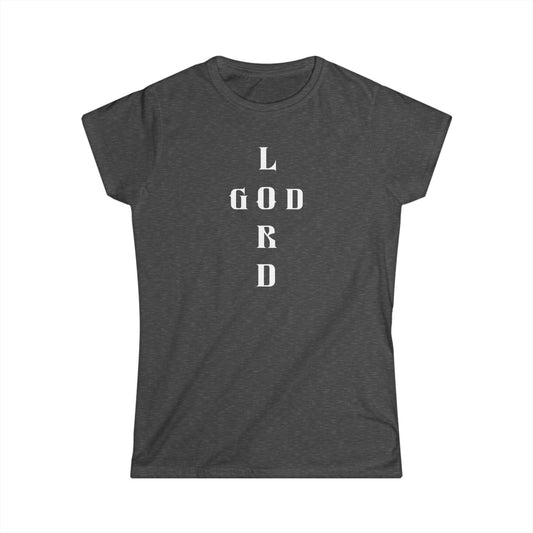 Women's Softstyle Tee with 'Lord God' Design - Perfect for Faith Wear, Everyday Comfort, Spiritual Attire, [...]