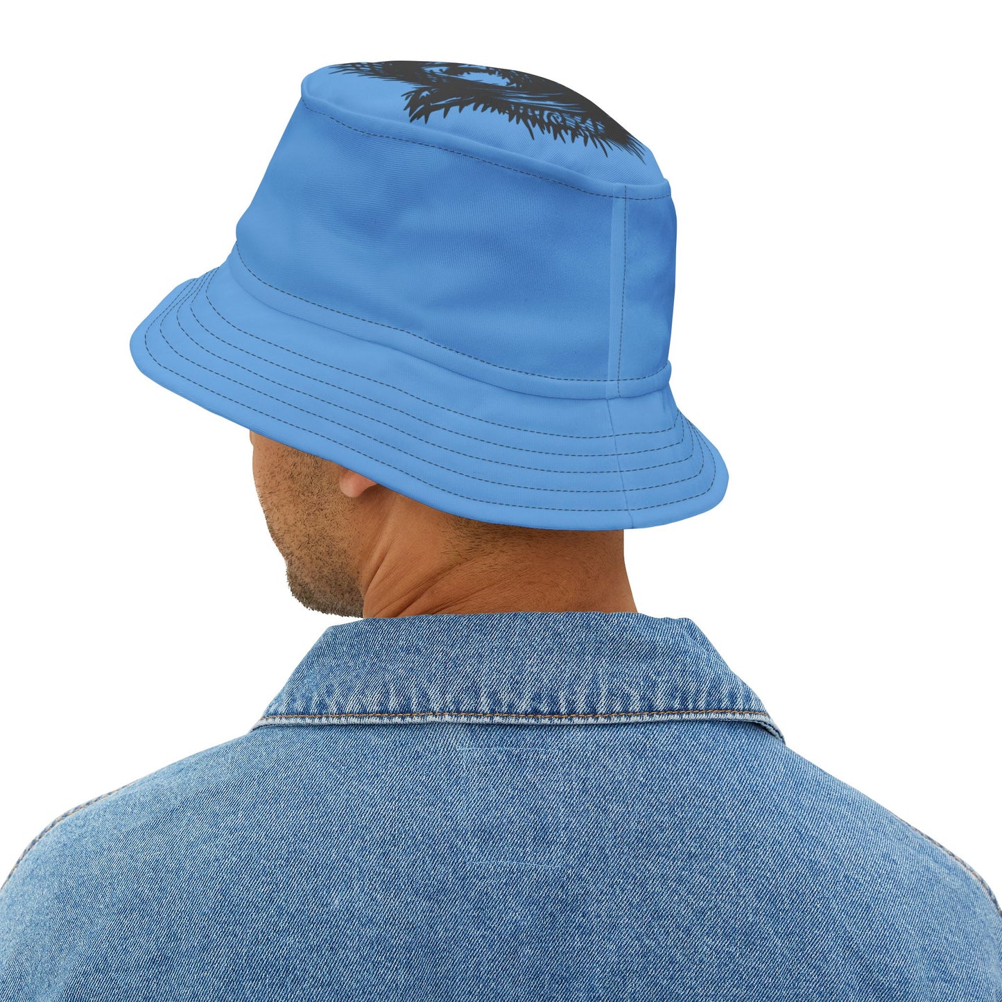 Light Blue Lost Sheep Grunge Bucket Hat, Trendy Summer Accessory, Unisex Streetwear, Perfect for Festivals, Beach Days, Gift for Artists and Christians