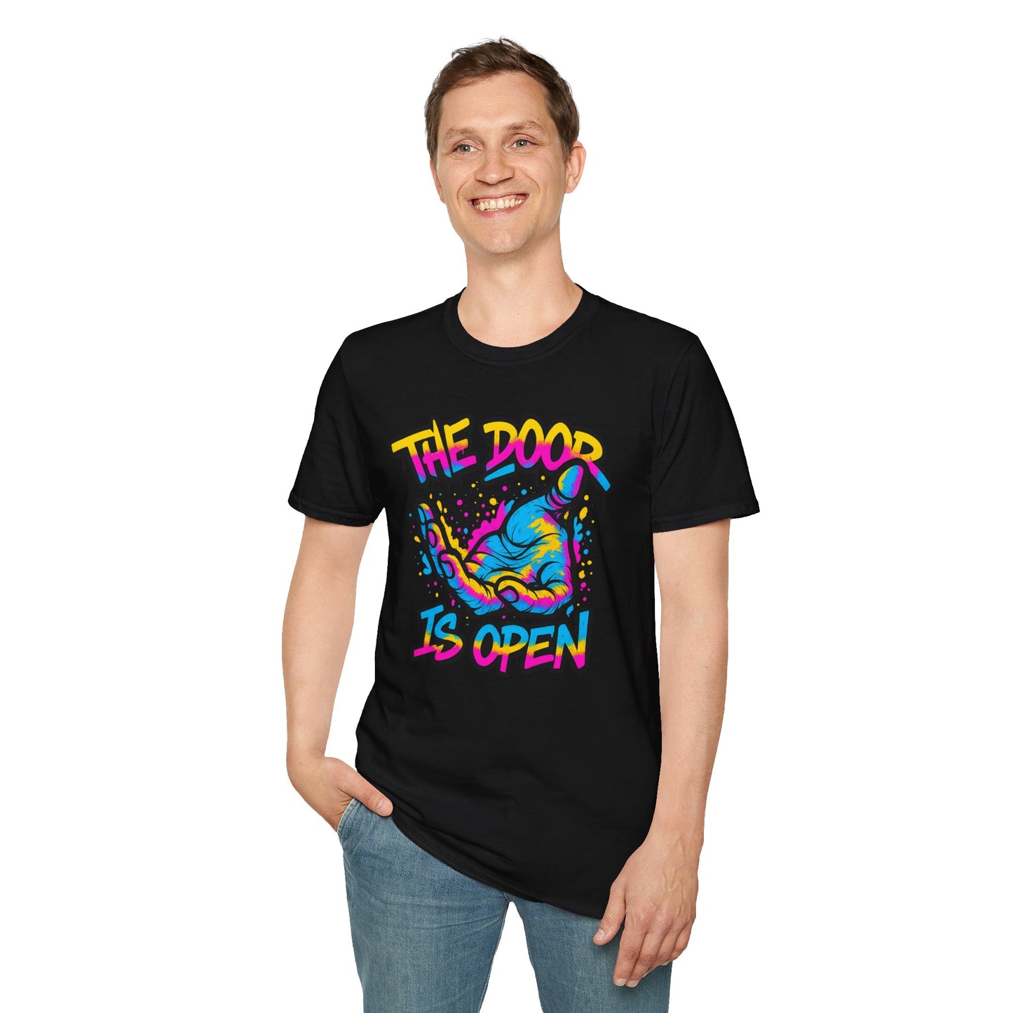 Christian Unisex T-Shirt - Jesus Reaching Design, The door Is Open