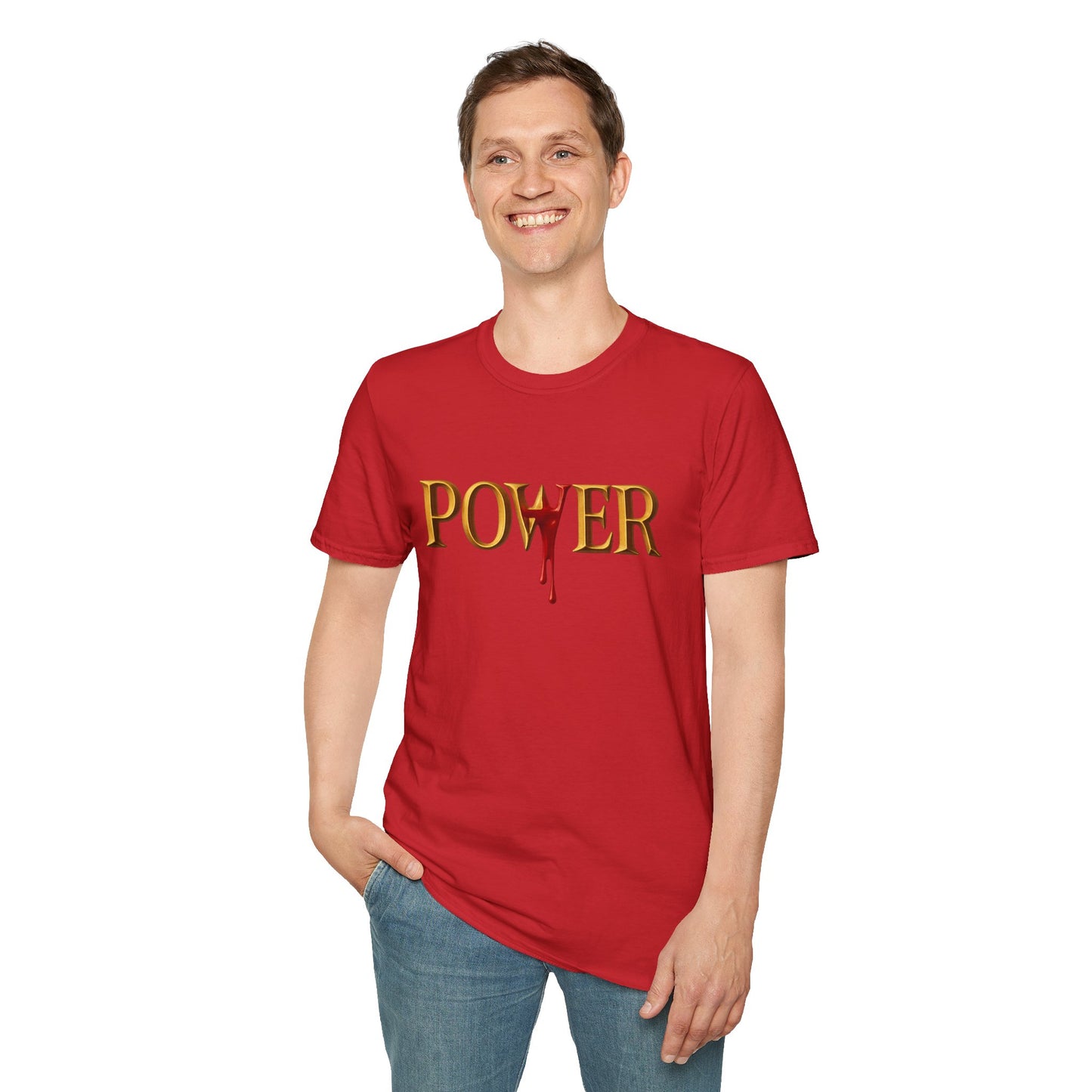 Power Unisex Softstyle T-Shirt - Blood of Jesus Design