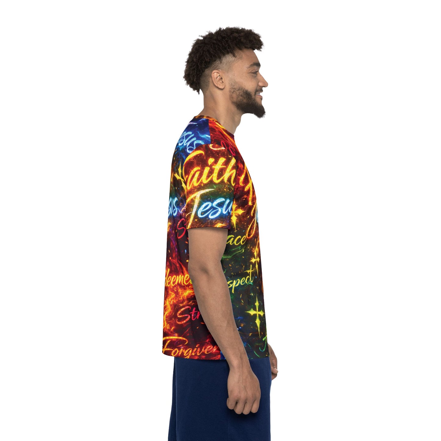 Faith in Flames -Polyester Tee - (AOP)