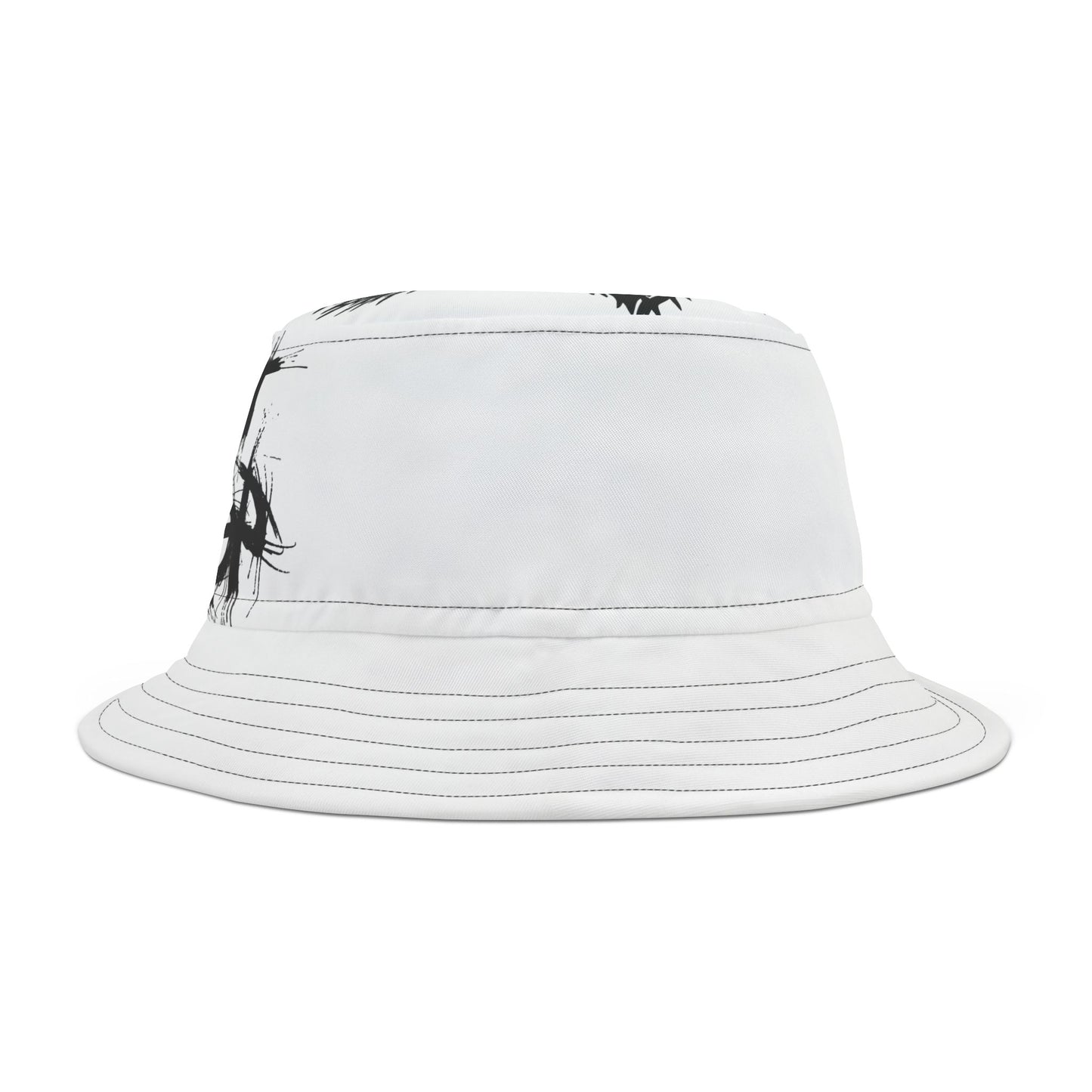 White Lost Sheep Grunge Bucket Hat, Trendy Summer Accessory, Unisex Streetwear, Perfect for Festivals, Beach Days, Gift for Artists and Christians