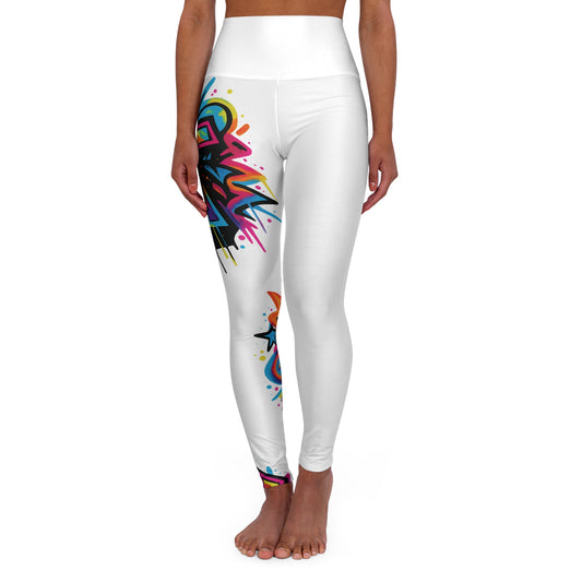 Graffiti Cross High Waisted Yoga Leggings (AOP)