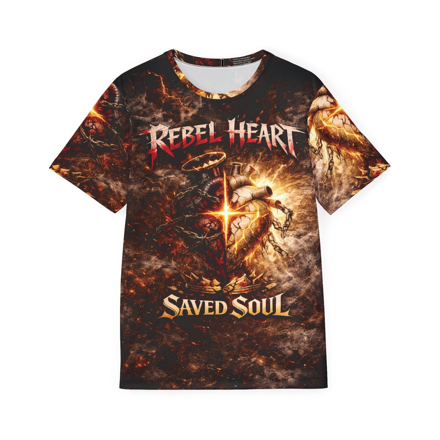 Rebel heart, saved soul-Ezek 36:26-Polyester Tee (AOP)