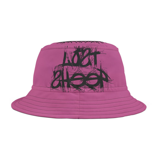 Pink Lost Sheep Grunge Bucket Hat, Trendy Summer Accessory, Unisex Streetwear, Perfect for Festivals, Beach Days, Gift for Artists and Christians
