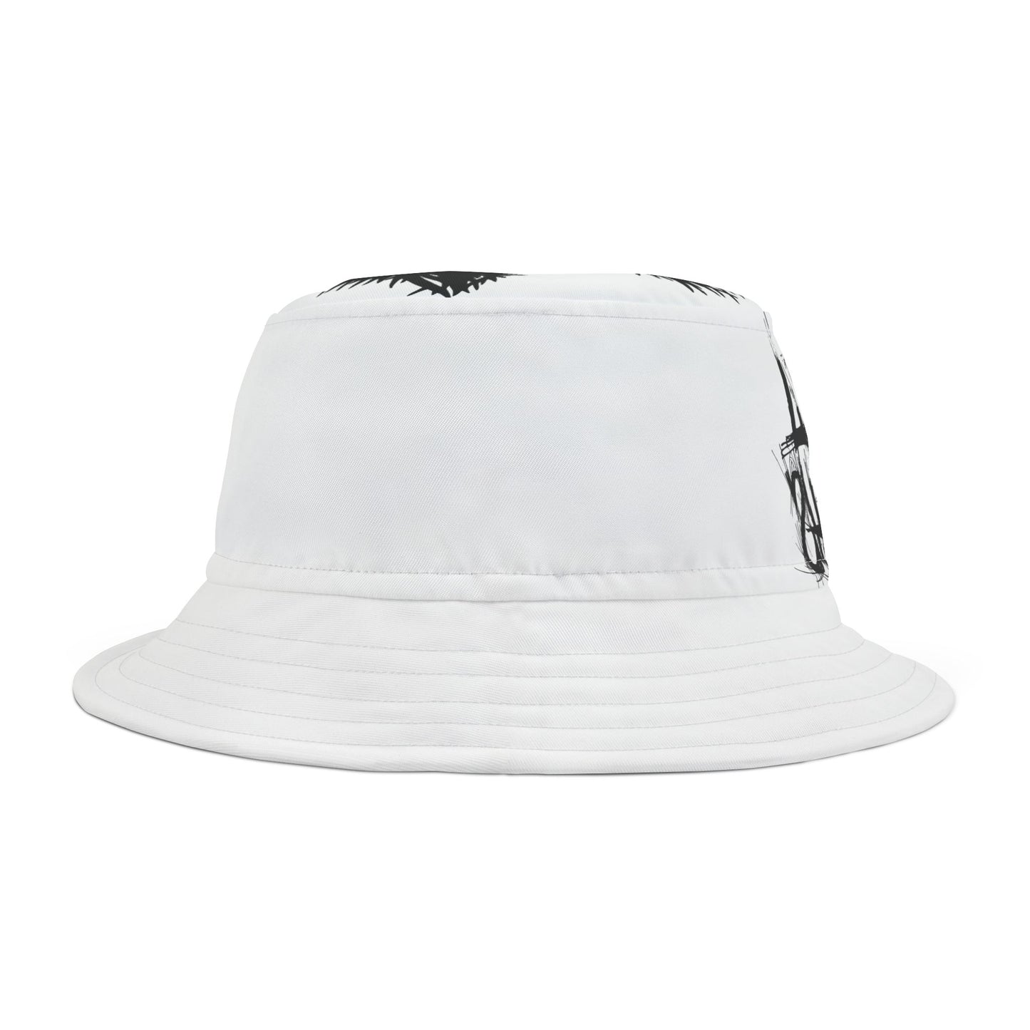 White Lost Sheep Grunge Bucket Hat, Trendy Summer Accessory, Unisex Streetwear, Perfect for Festivals, Beach Days, Gift for Artists and Christians