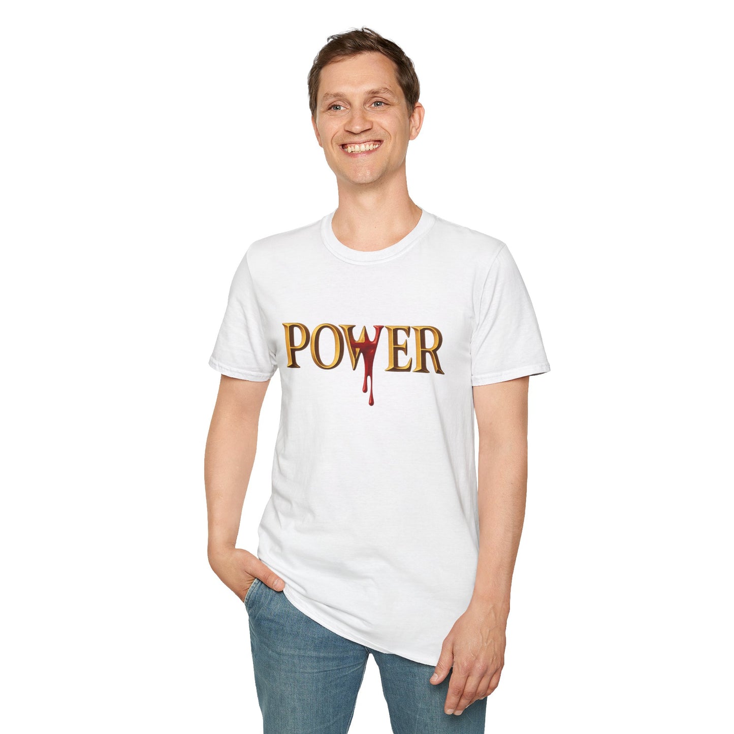 Power Unisex Softstyle T-Shirt - Blood of Jesus Design