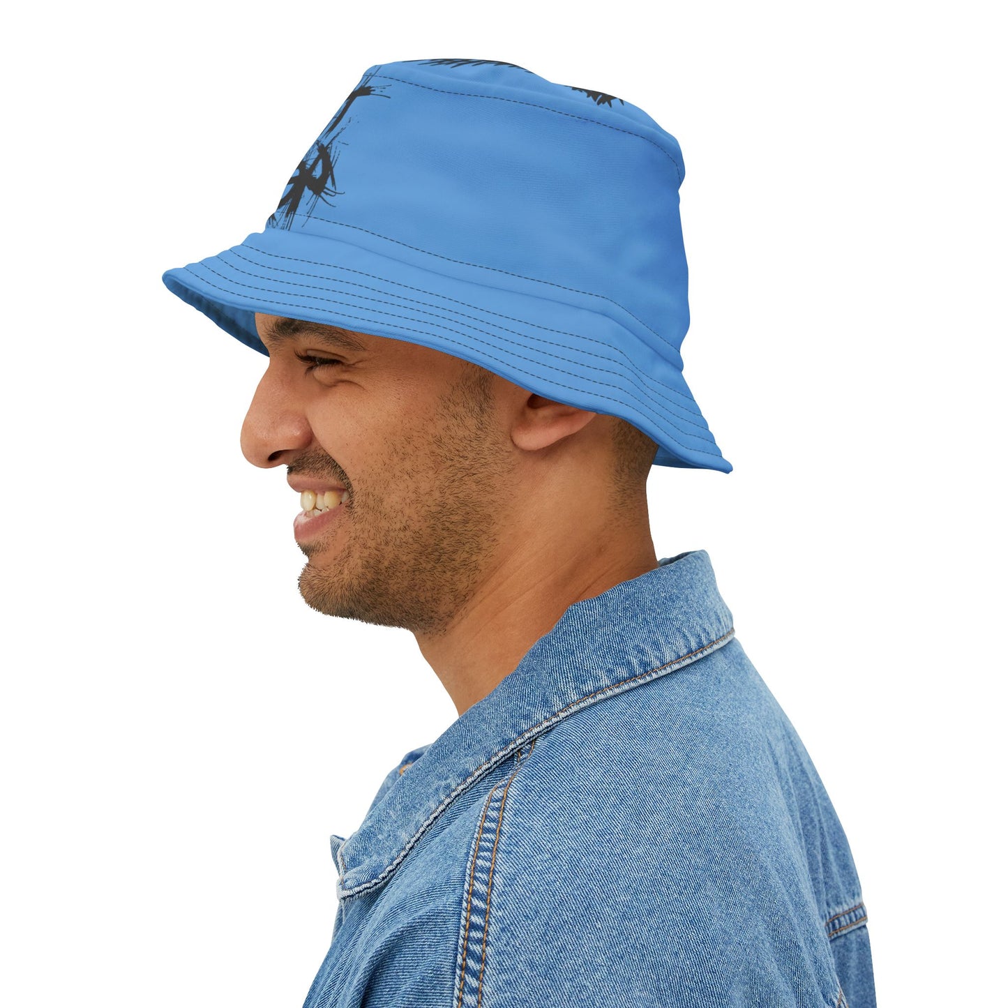 Light Blue Lost Sheep Grunge Bucket Hat, Trendy Summer Accessory, Unisex Streetwear, Perfect for Festivals, Beach Days, Gift for Artists and Christians