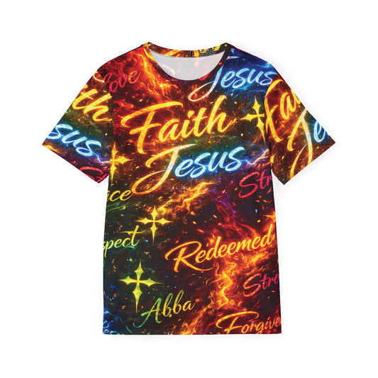 Faith in Flames -Polyester Tee - (AOP)