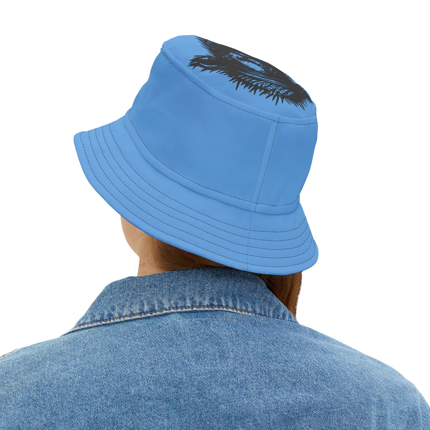 Light Blue Lost Sheep Grunge Bucket Hat, Trendy Summer Accessory, Unisex Streetwear, Perfect for Festivals, Beach Days, Gift for Artists and Christians