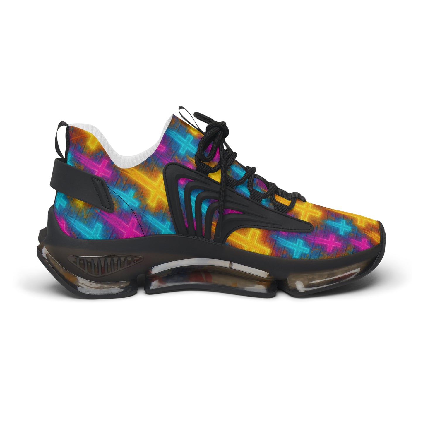 Vibrant Women's Mesh Sneakers with Colorful Cross Design, Trendy Athletic Footwear, Statement Sneakers for Active Lifestyle, Perfect [...]