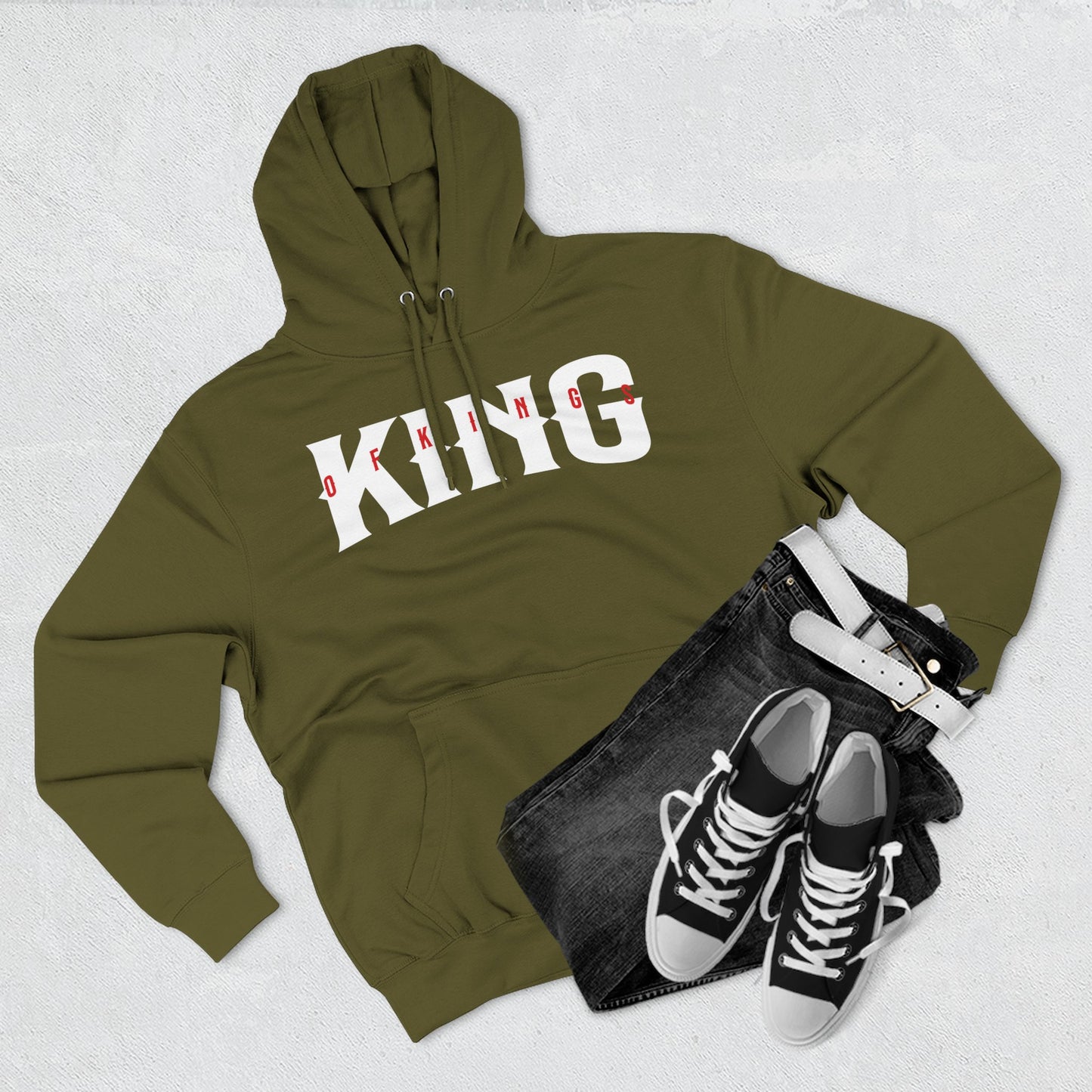 King of Kings Fleece Hoodie | Perfect for Casual Wear, Gift for Him, Motivational Apparel, Unique Streetwear, Birthday Gift
